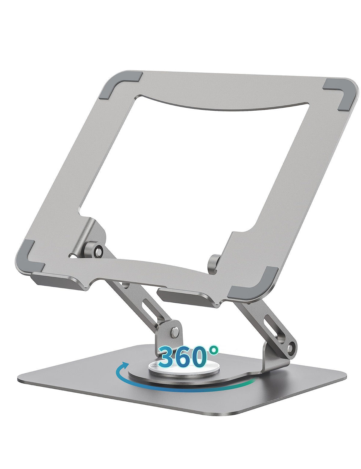Soundance Laptop Stand With 360 Rotating Base, Ergonomic Computer Riser For Desk, Adjutable Height Muti Angle, Foldable Laptop M