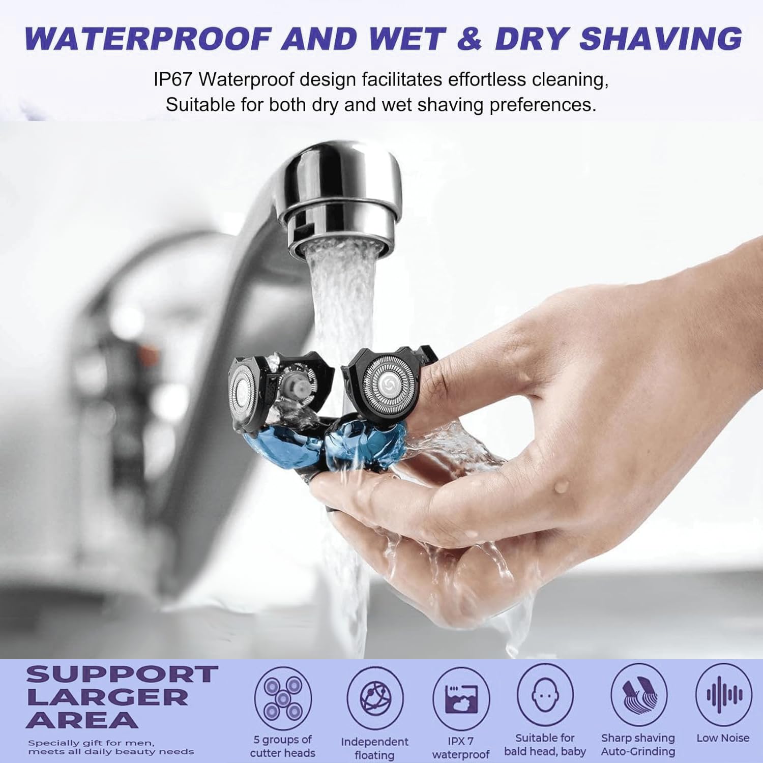 4Pcs 5 Heads Shaver Replacement Blades For Bald Men Head Shaver, 5 Blades Shaver Replacement Heads For Fre*Bird Electric Head Ha