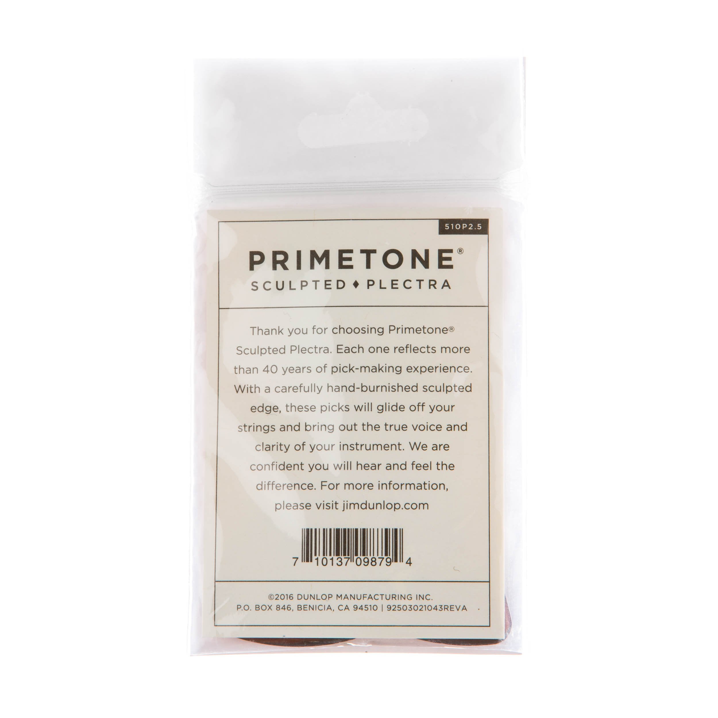 Jim Dunlop Primetone Standard 2.5Mm Sculpted Plectra With Grip 3 Pack (510P2.5)