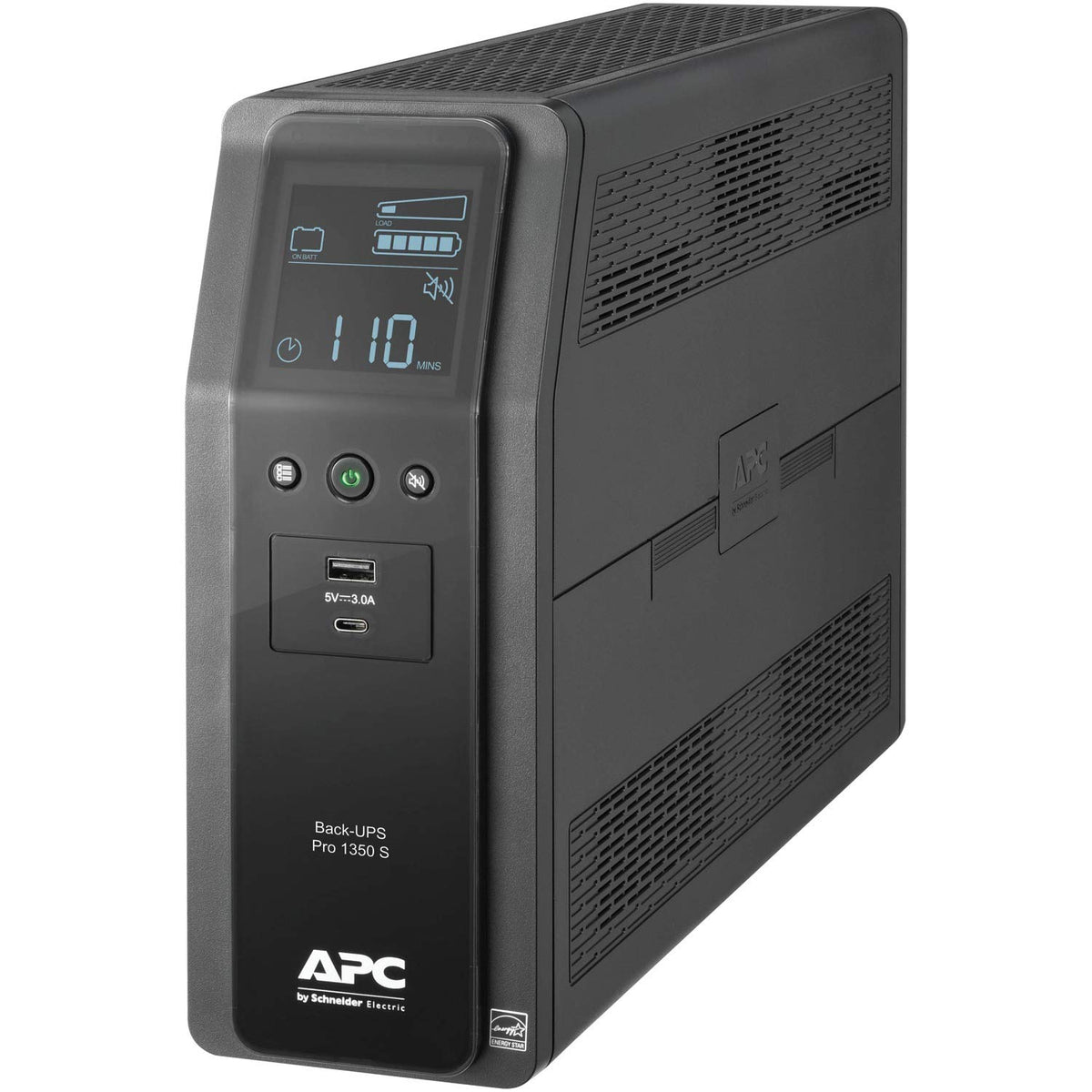 Apc Ups 1350Va Sine Wave Ups Battery Backup And Surge Protector, Br1350Ms Backup Battery Power Supply With Avr, (2) Usb Charger 