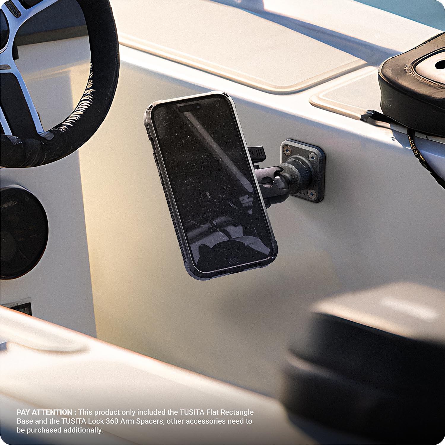 Tusita Lock 360 Base   Flat Rectangle Base   4 Hole