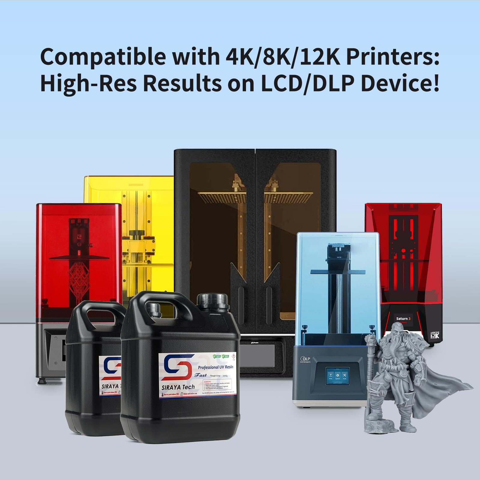 Siraya Tech Fast Abs Like Tough Grey 3D Printer Resin, Enhanced Durability For 3D Printing, High Impact Resistance, Smooth Finis