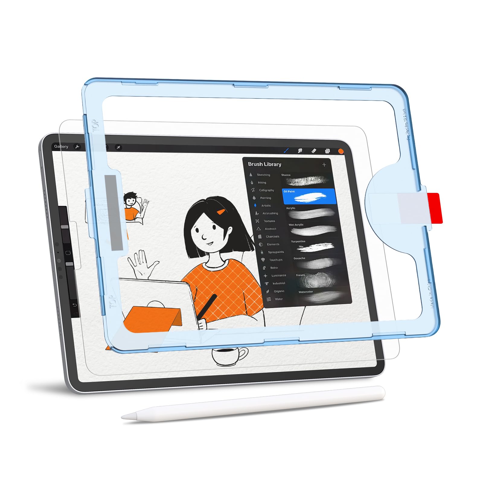 Kct Paperfeel Tempered Glass Screen Protector Compatible With Ipad Pro 11 Inch (2022&2021&2020&2018) / Ipad Air 5Th/4Th (10.9 Inch, 2022/2020) Draw As Paper, With Matte Surface, Ez Kit