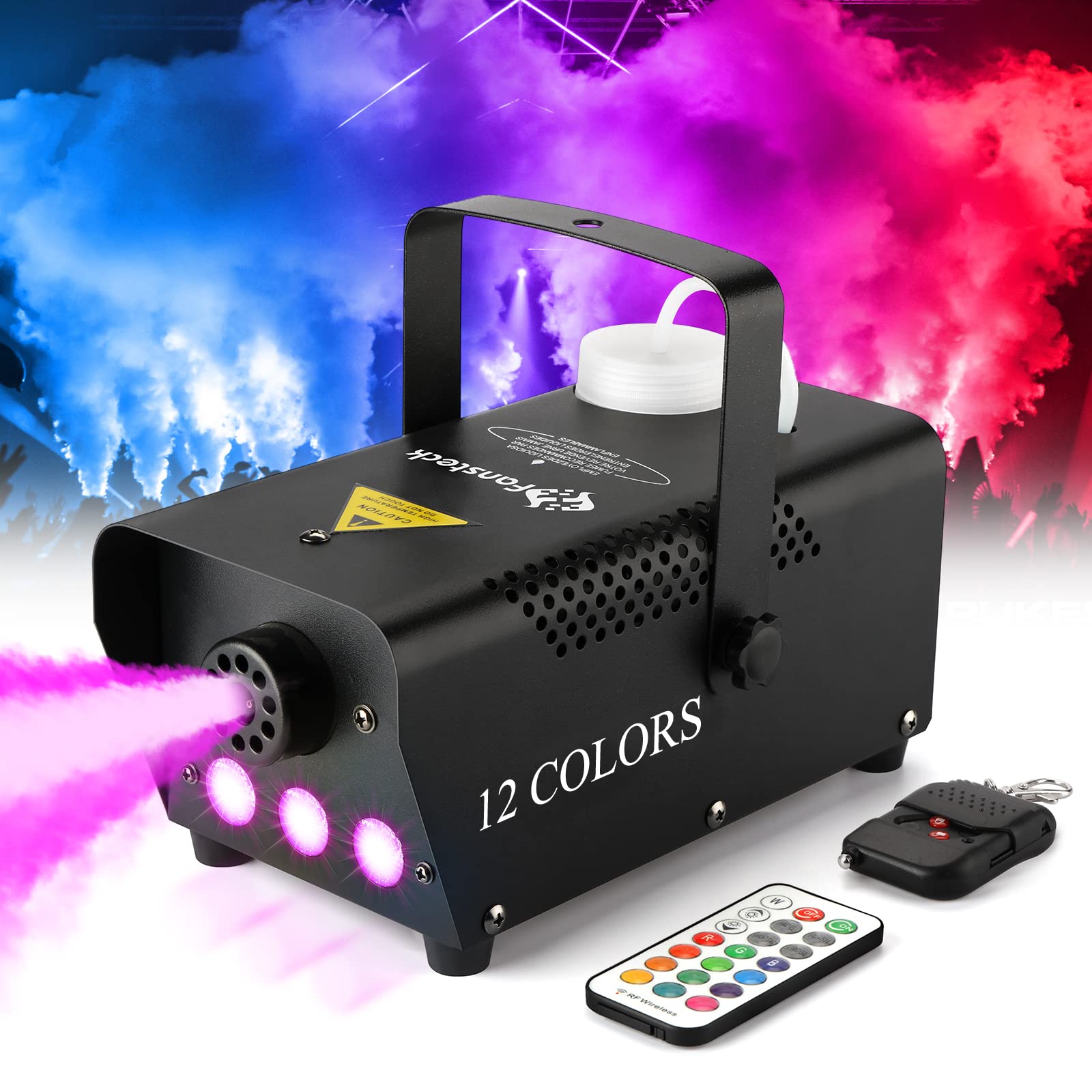 Fog Machine With Lights   3 Stage Led Lights With 12 Colors & Strobe Effect For Party Wedding Holiday Christmas   Fansteck 500W