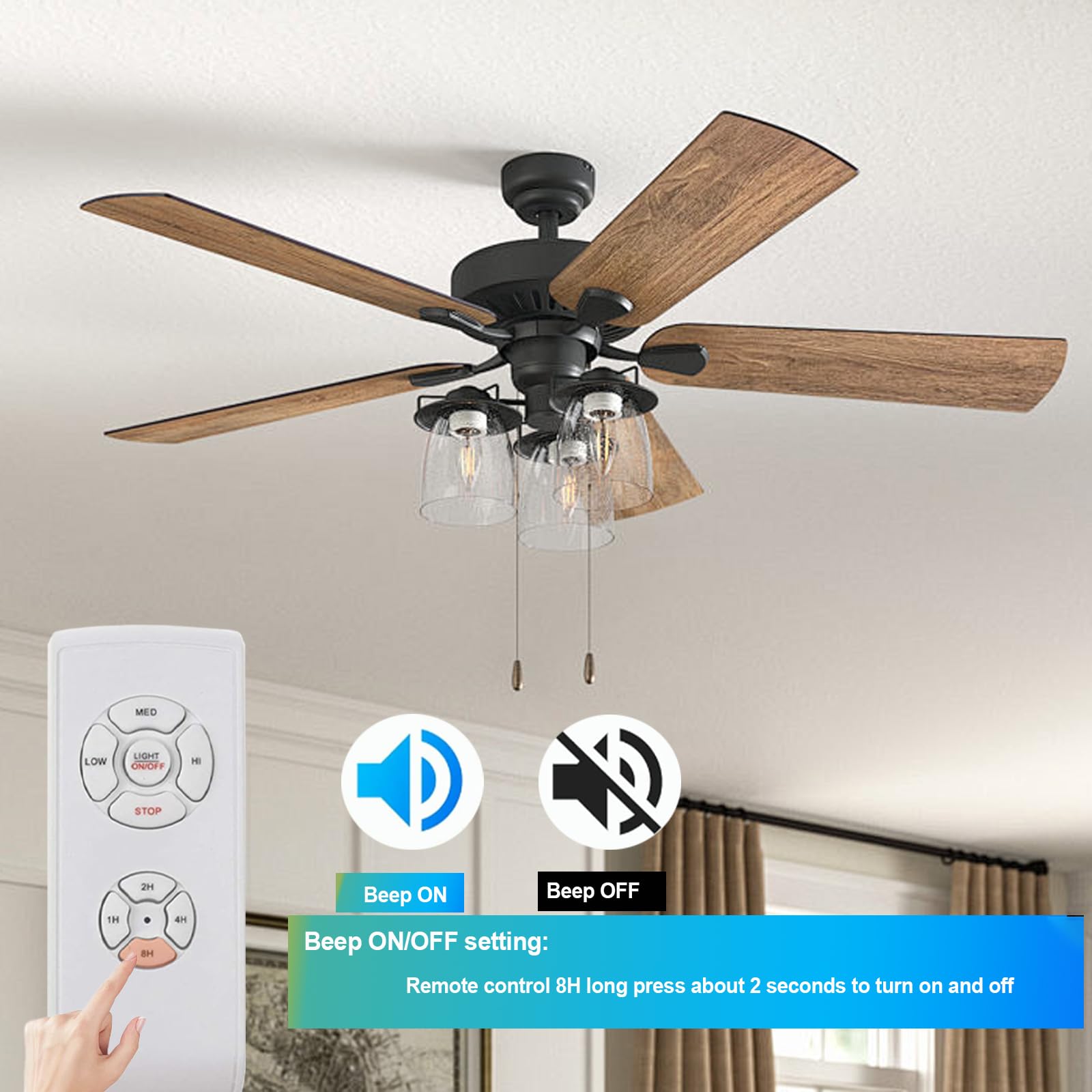 Ceiling Fan Remote Control Kit, Ceiling Fans Light Remote, Speed, Light & Timing 3 In 1 Wireless Control, Universal Ceiling Fan