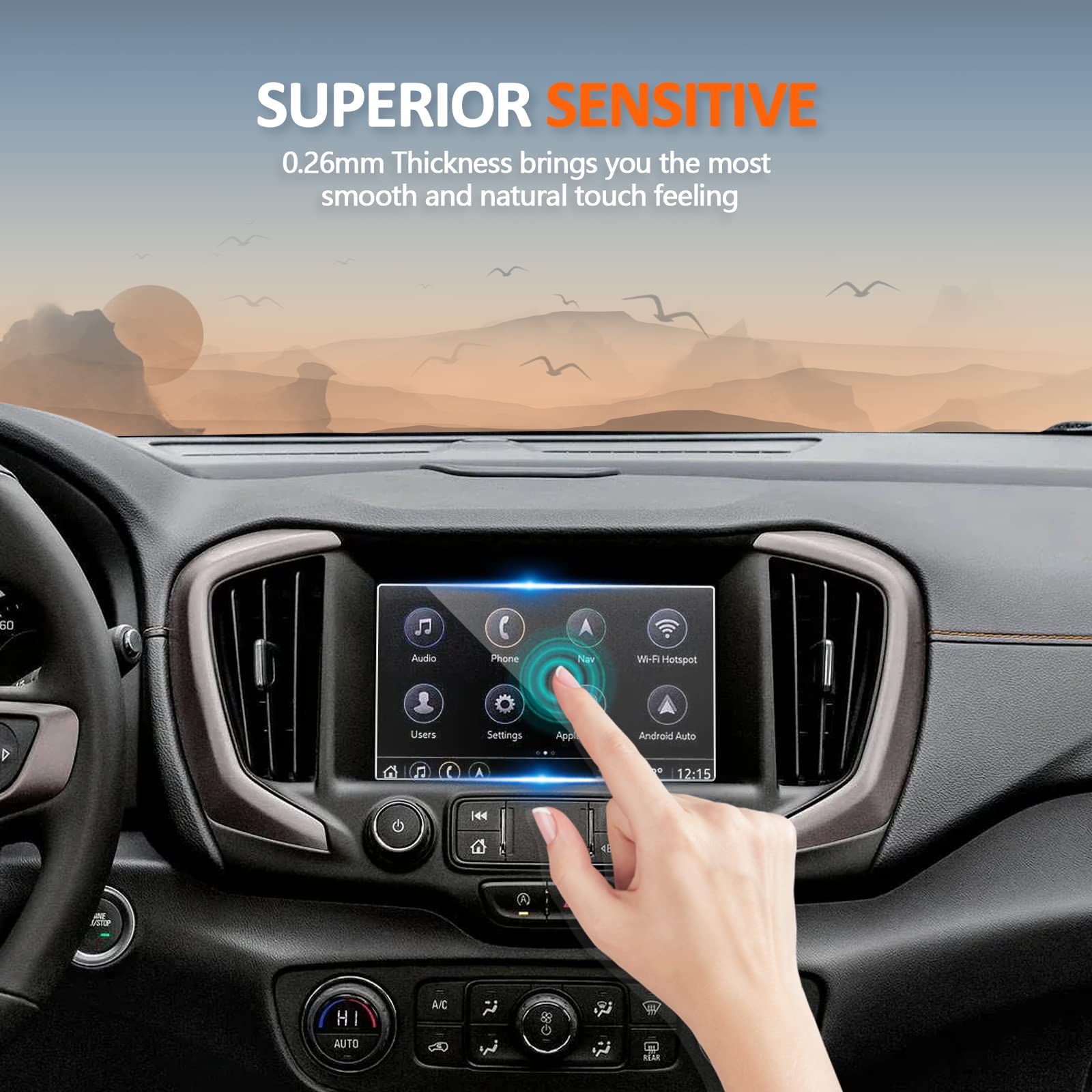 Cdefg Tempered Glass Screen Protector For 2018 2019 2020 2021 2022 2023 2024 Gmc Terrain Sle, Slt, At4 And Denali 8' Touch Screen,Display Film (8 Inch)