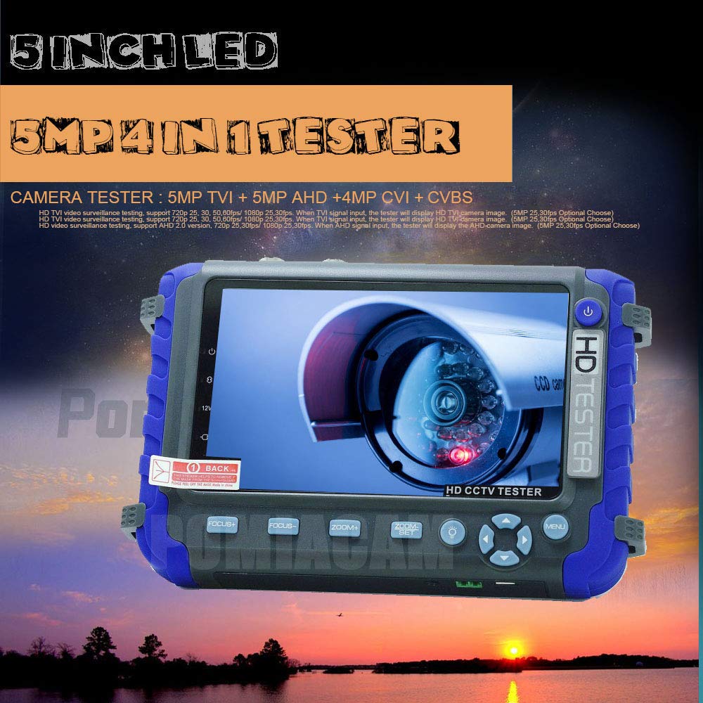 Cctv Tester Monitor 5.0 Inch Wrist Coaxial 4 In 1 Camera Tester 8Mp 5Mp 1080P Ahd/Tvi/Cvi/Cvbs Analog Tester Monitor Support Vid