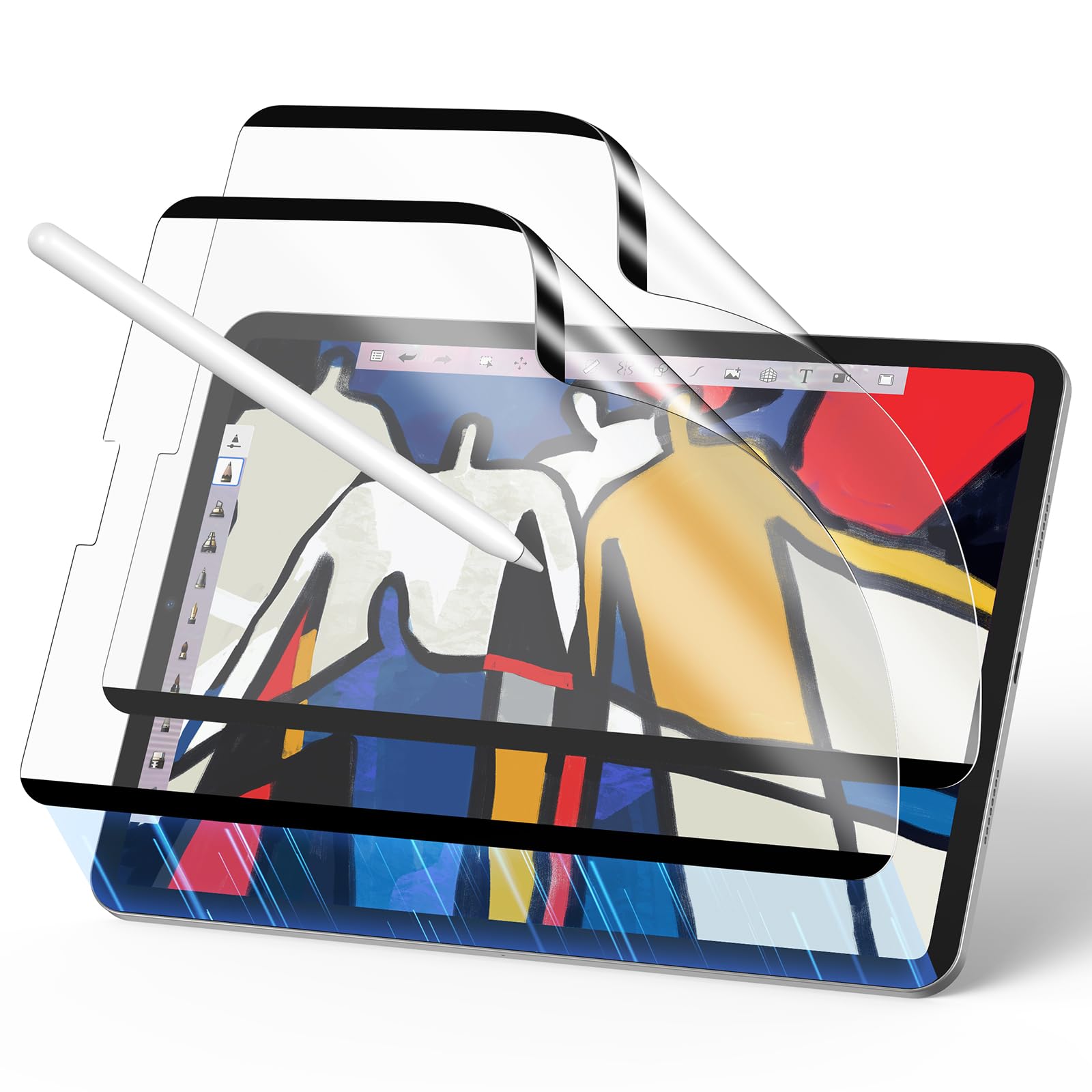 Esr 2 Pack Ipad Pro 12.9 Inch Paper Feel Magnetic Screen Protector 6Th/5Th/4Th/3Rd Generation (2022/2021/2020/2018), Write And Draw Like On Paper, Detachable And Reusable, Matte Finish