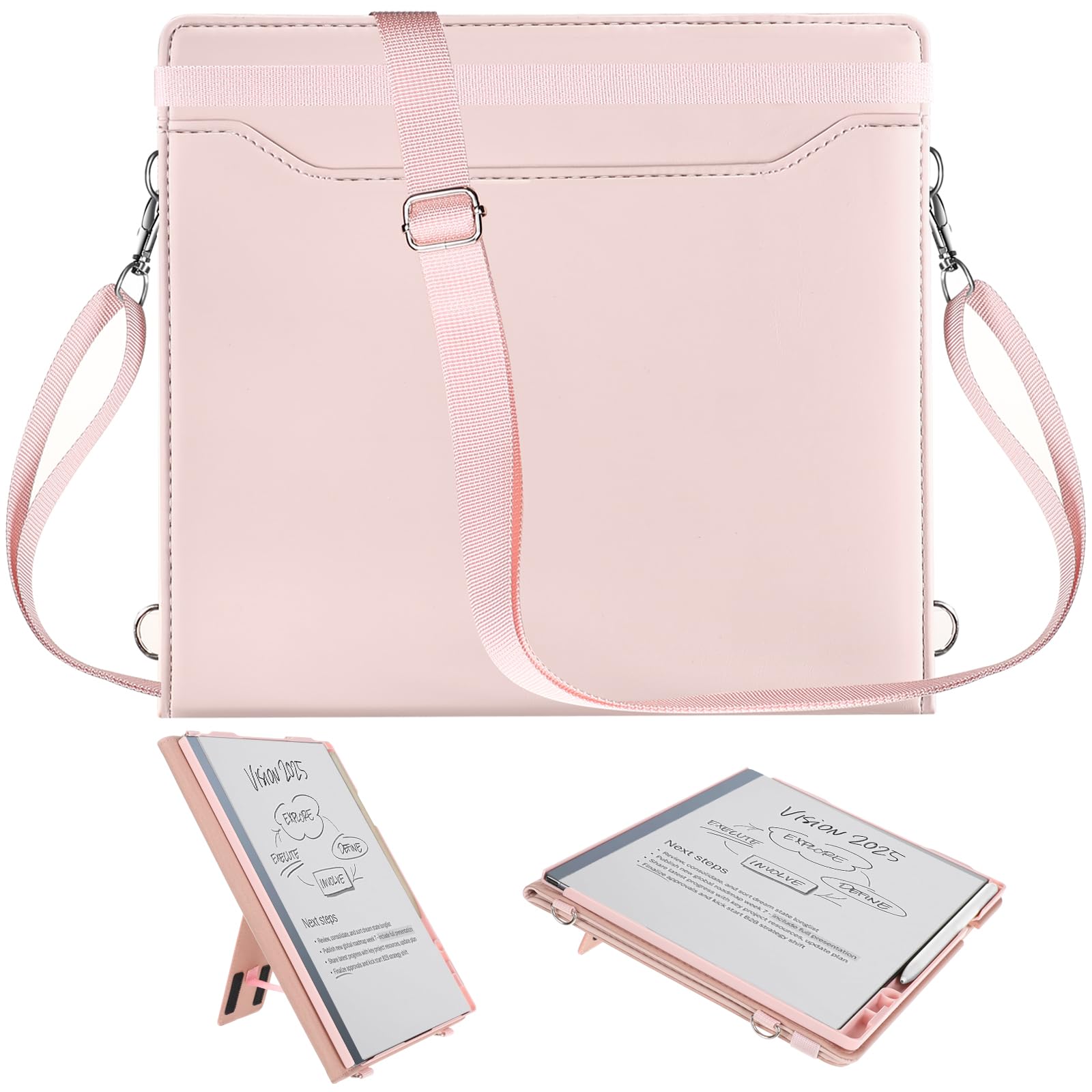 E NET-CASE Case for Remarkable 2 Paper Tablet - Business Design Protective Stand Cover with Pen Holder/Hand Strap/Carrying Shoul