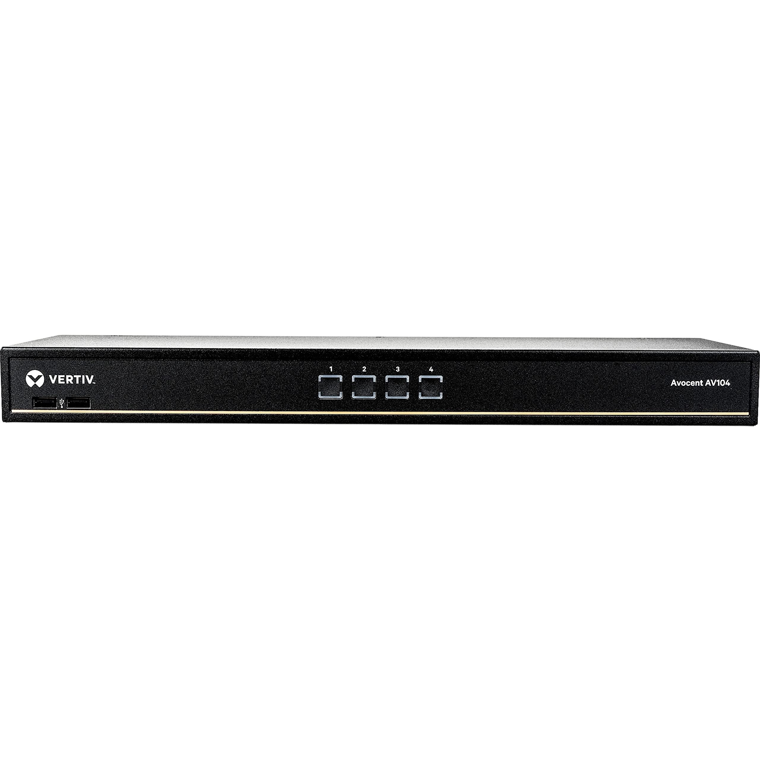 Avocent Vertiv Avocent 1x4 Rackmount or Desktop, Single-User KVM Switch with USB, Touch Button and Hotkey Switching, Cascade Sup