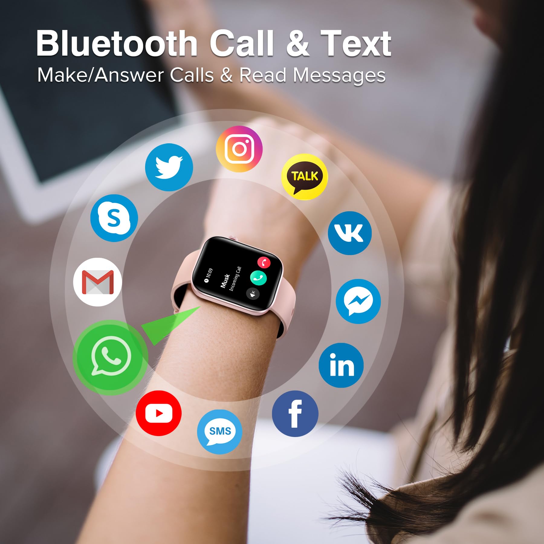 Bribejat Smart Watch For Men Women (Make/Answer Call), Hd 2.01'' Smartwatch Ip68 Waterproof, Fitness Tracker Pedometer Spo2/Hear