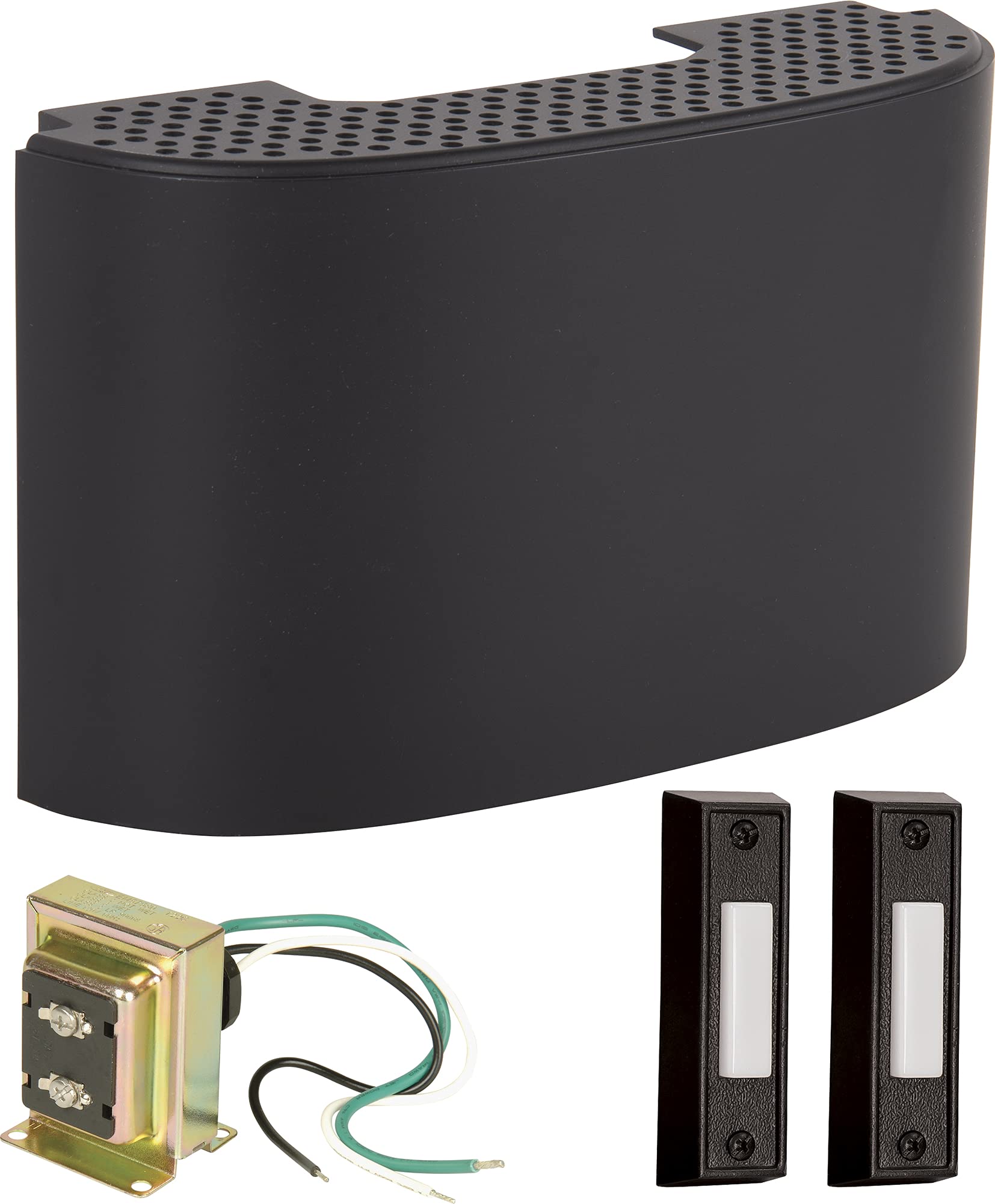 Craftmade Ck2001 Fb Designer Door Chime Kit Includes Flat Black Door Chime With 2 Black Buttons And T1610 Transformer