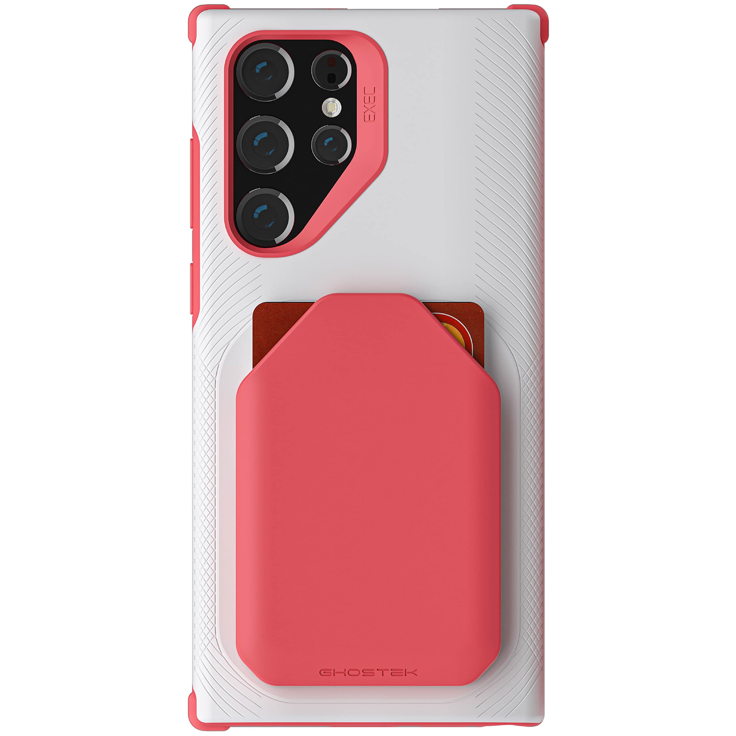 Ghostek EXEC Pink S22 Wallet Case for Women Card Holder Works with Magnetic Car Mounts Easily Detachable for Wireless Charging P