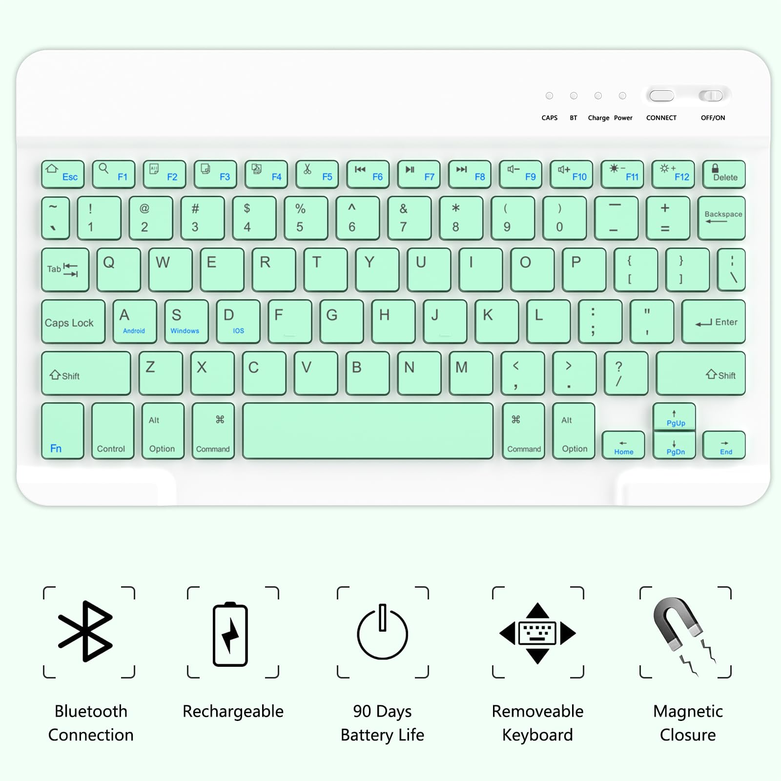 Taiyang For Ipad Air 11 Inch Case With Keyboard 2024, For Ipad Air 5Th 4Th Gen Case With Keyboard Detachable Bluetooth Keyboard