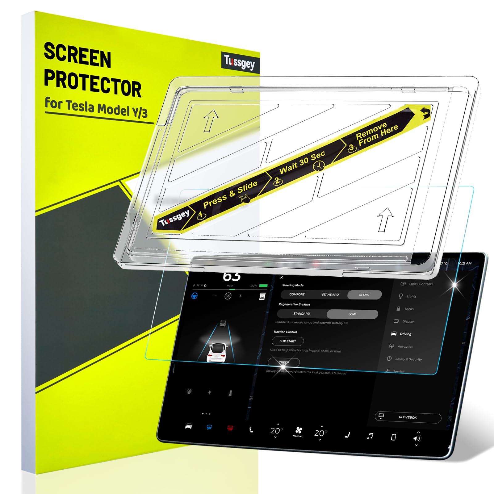 2024 Upgrade Tesla Model Y/3 Screen Protector Accessories Matte?No More Glare! Anti Fingerprint?Premium Tempered Glass Screen Pr