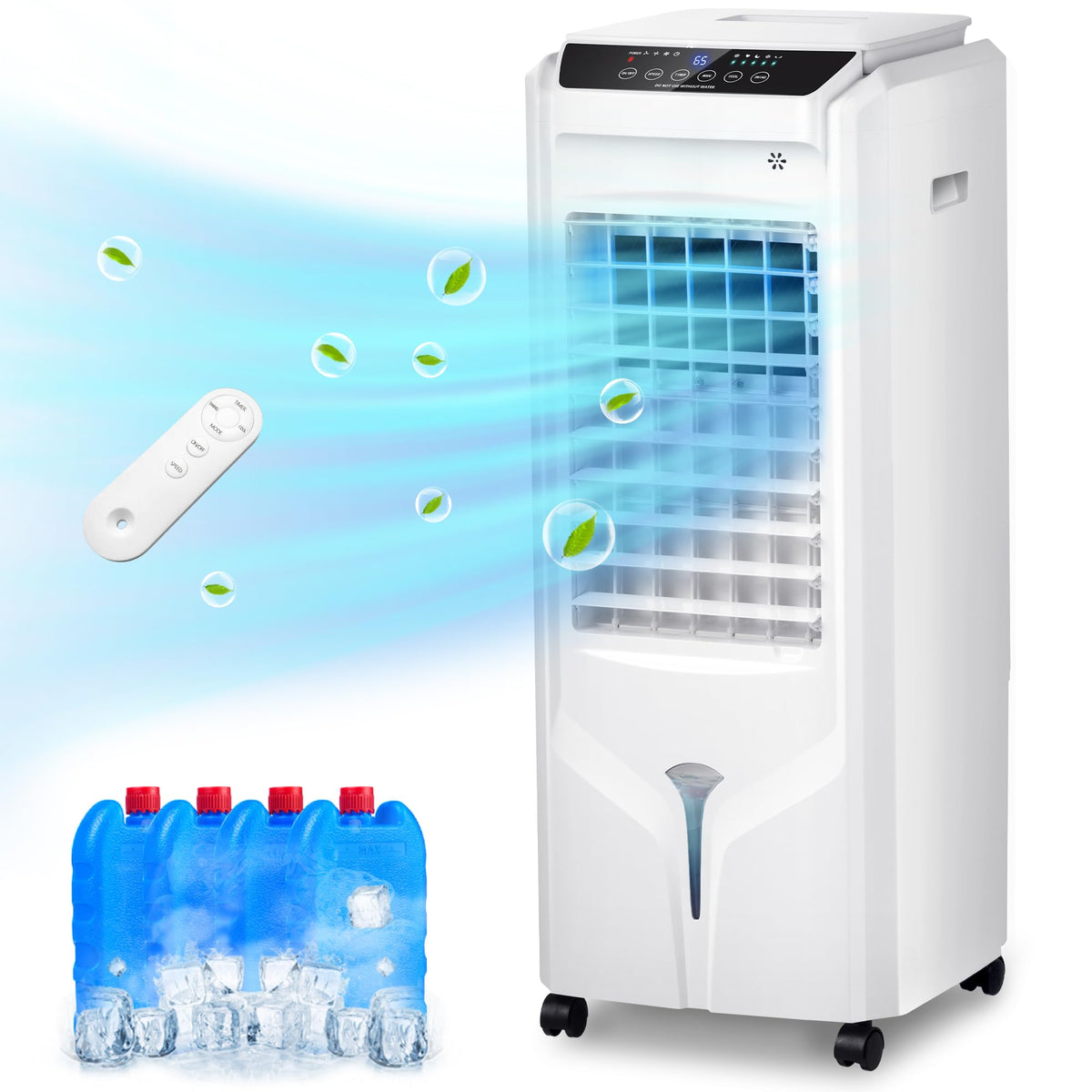Uthfy Portable Air Conditioners, 32'' Swamp Cooler Evaporative Air Cooler With 4.2 Gal Tank, Remote, 120 Oscillation Cooling Fan