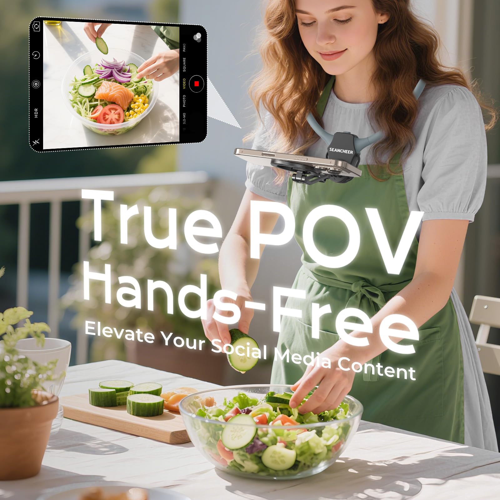 Magnetic Neck Mount For Phones,Neck Phone Holder For Recording,Hands Free Pov/Vlog Cell Phone Holder For Phone Android Gopro Dji