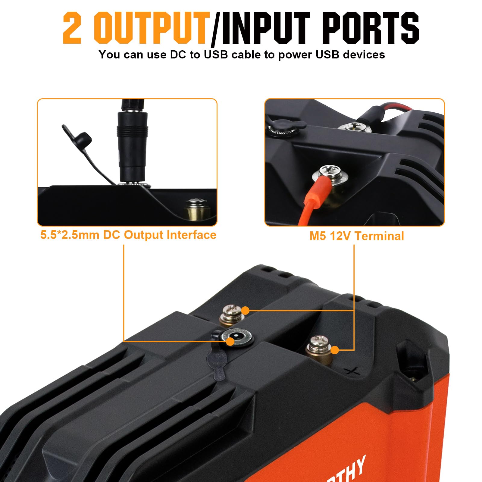 Eco-Worthy 2 Pack Portable 12V 20Ah Lifepo4 Battery, Lithium Deep Cycle Rechargeable Battery, Built-In Bms, 4000+ Cycles,Perfect