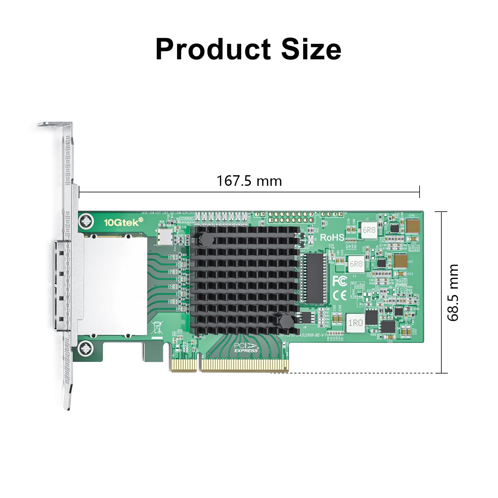 6G External Pcie Controller Card, Sas/Sata Hba Host Bus Adapter, Sas 2008 Chip, Pcie X8, Sas 2.0, 2X Mini Sas Sff 8088 Ports,Sam