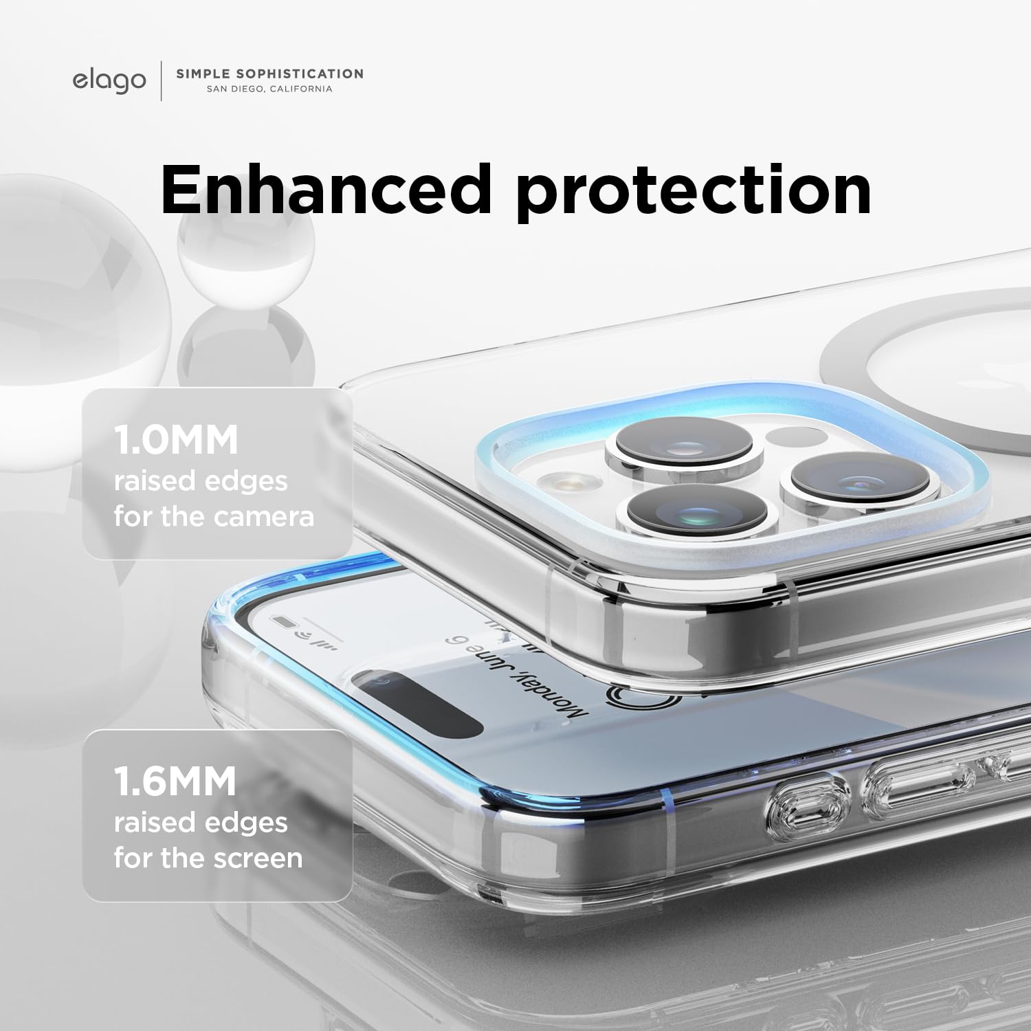 Elago Magnetic Hybrid Clear Case Compatible With Iphone 15 Pro Case, Compatible With Magsafe, 6.1, Us Military Grade Drop Protec