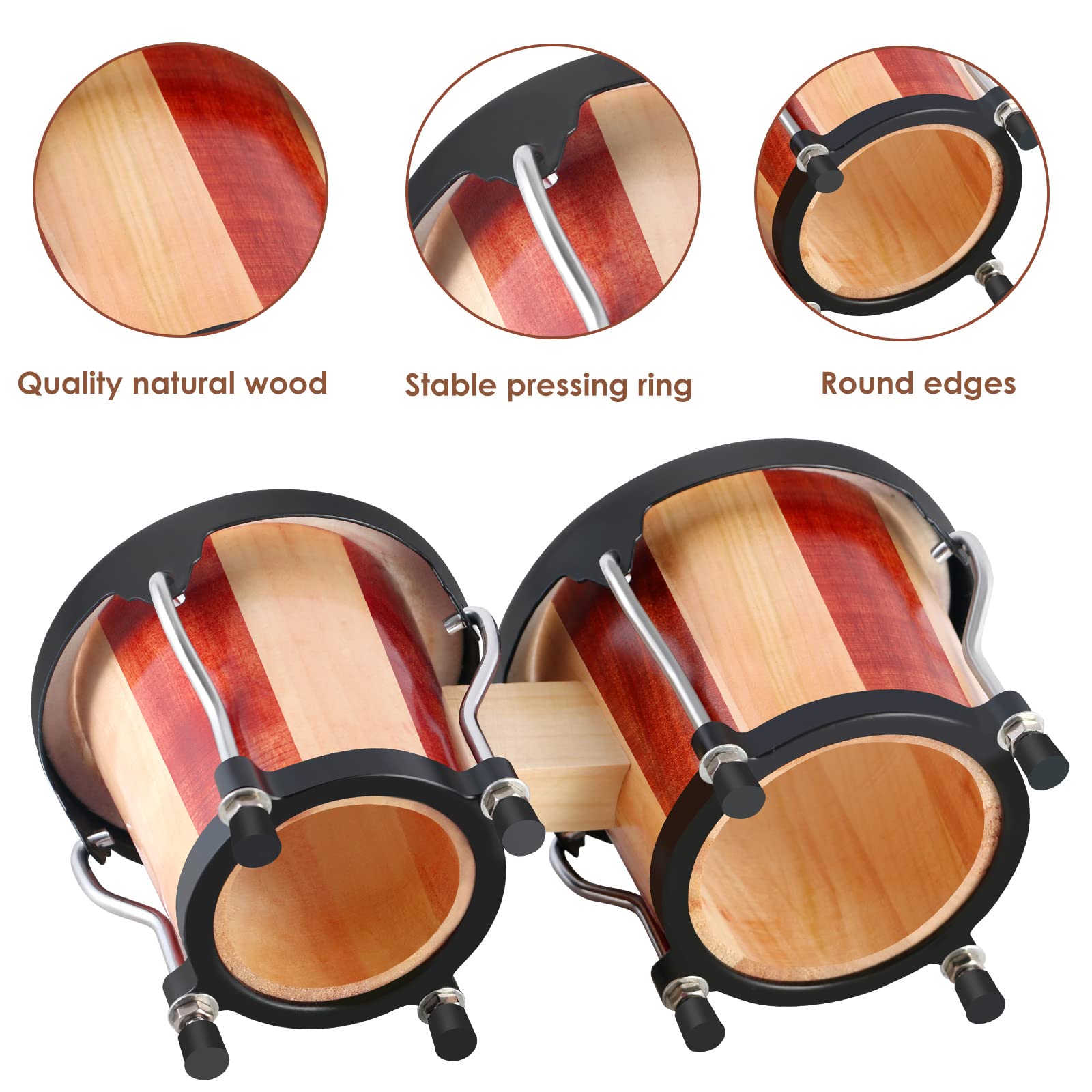 Eastrock Bongo Drum 4    And 5    Bongos Drum Set For Adults Kids Beginners Professionals Tunable Wood And Metal Drum Percussion