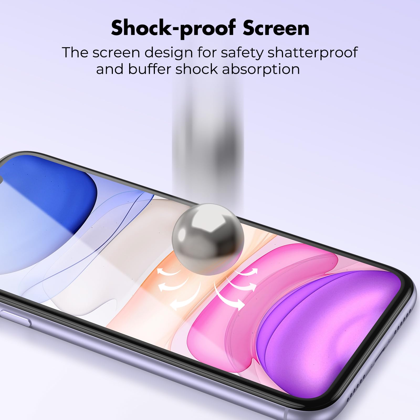 Unbreakcable Shatterproof Tempered Glass Screen Protector For Iphone 11/Iphone Xr [2 Pack] [Easy Installation Frame] [9H Hardnes