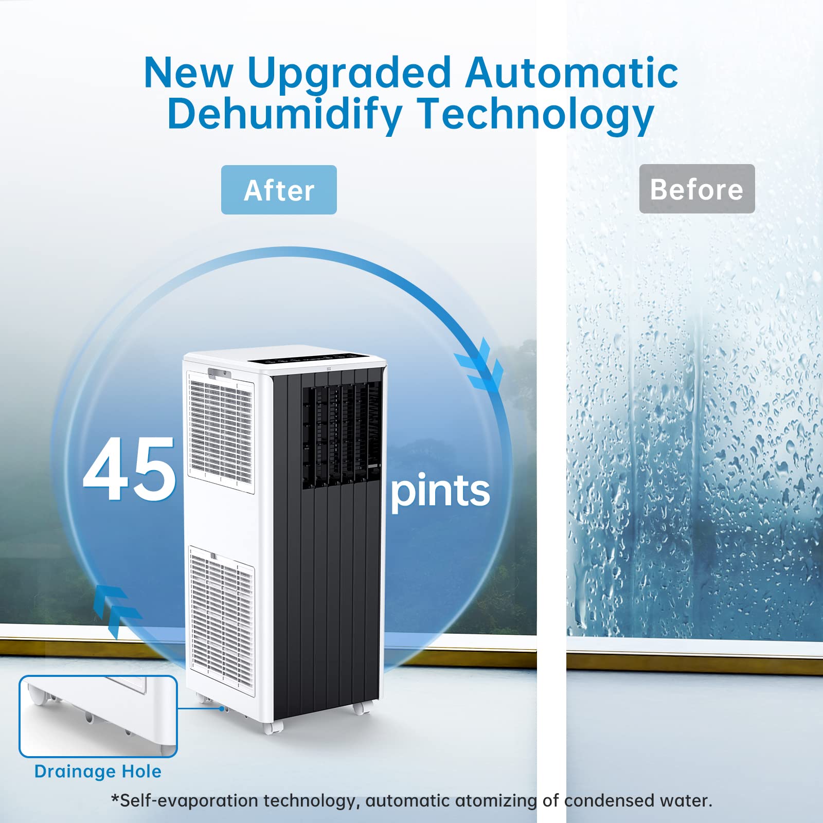 Adoolla 8000 Btu Portable Air Conditioner, Air Conditioners 3 In 1 Compact Fast Cooling Indoor Ac Unit, Window Mount Exhaust Kit