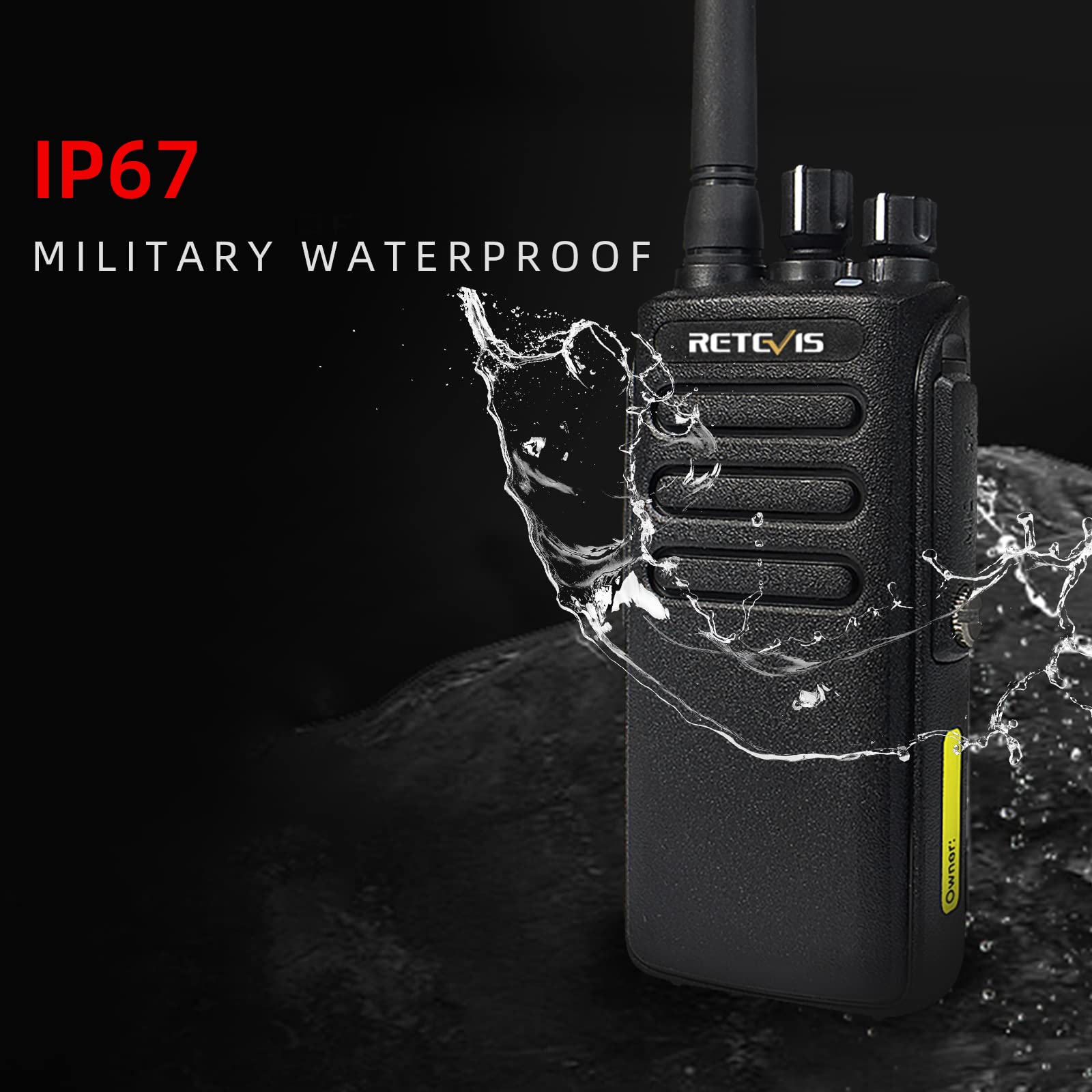 Retevis Rt81 Digital Two Way Radio,Walkie Talkies Long Range,Ip67 Waterproof,2200Mah,Group Call,2 Time Slot,Security,Commercial