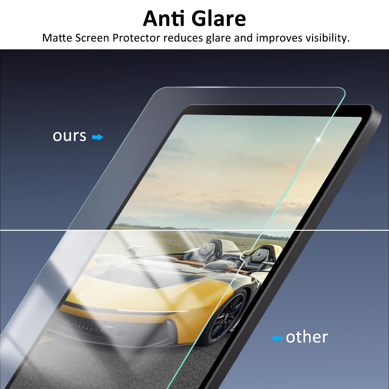 Ambison [2 Pack Matte Glass Screen Protector Compatible With Samsung Galaxy Tab A9+/S9/S9 Fe (11 Inch 2023 Released), Anti Glare