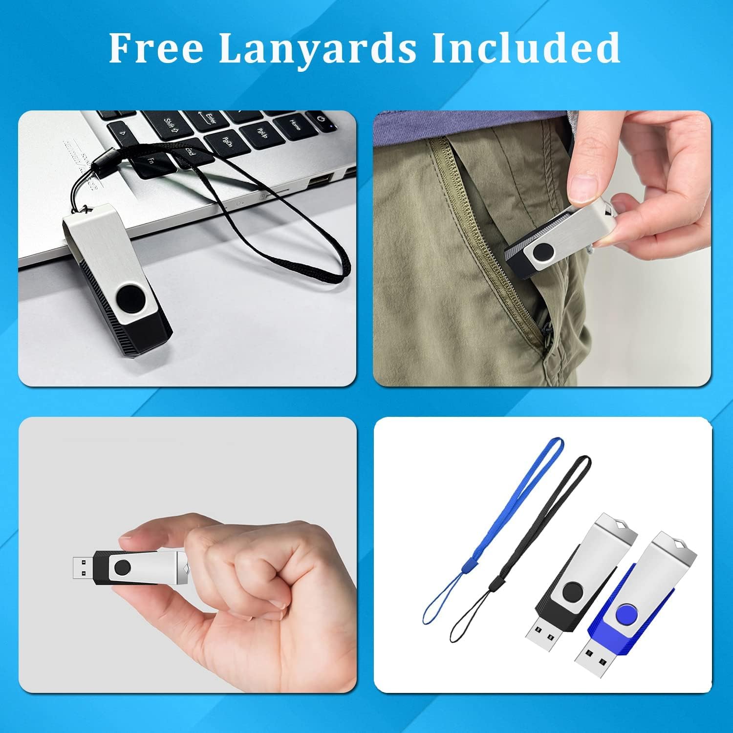 1Gb Usb 2.0 Flash Drive 2 Pack Wooolken Thumb Drives Jump Pen Drive Memory Stick With Led Light And Lanyards For Storage And Bac