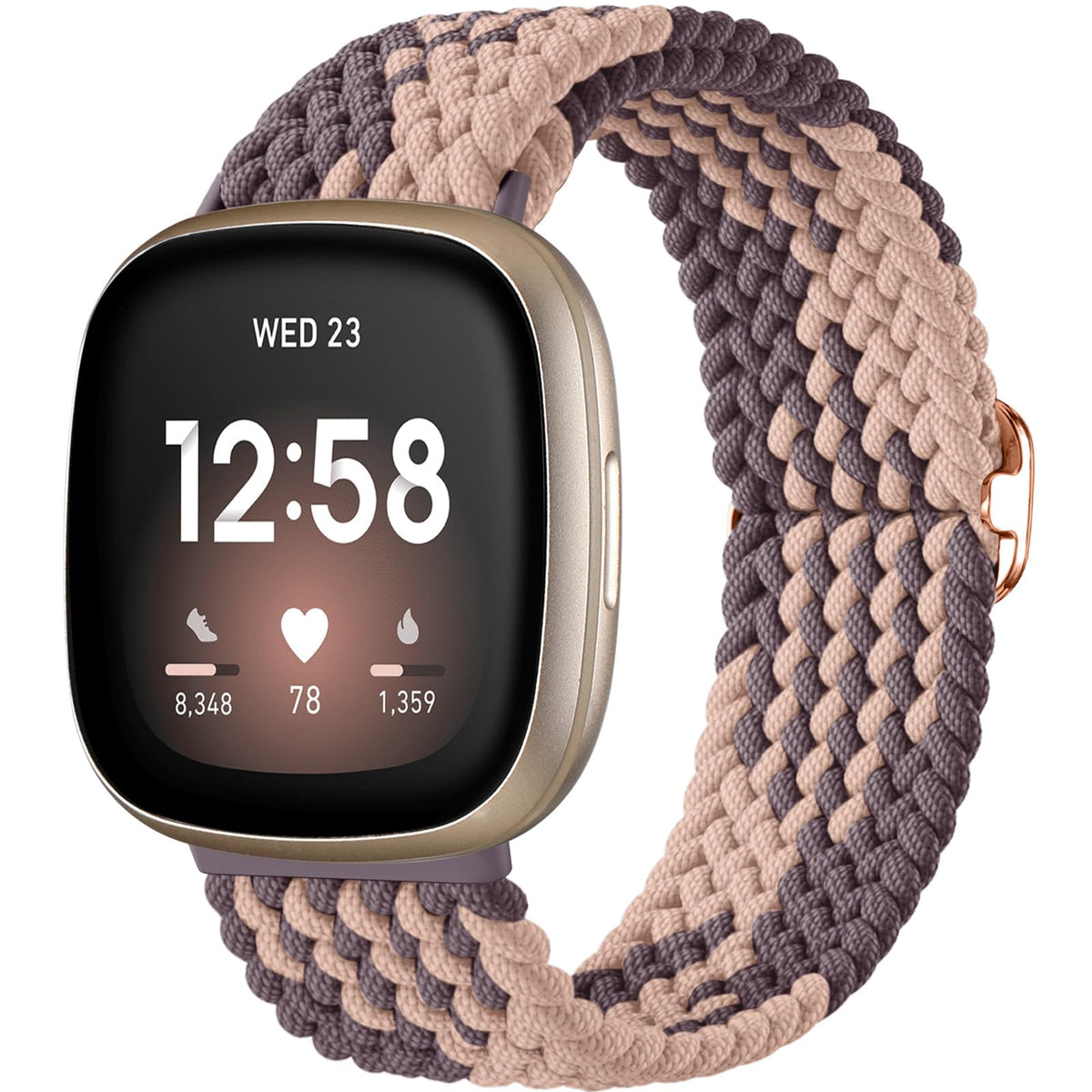 Maledan Compatible For Fitbit Versa 4/Sense 2 Bands Women Men, Cute Nylon Elastic Braided Wristbands Replacement For Fitbit Vers