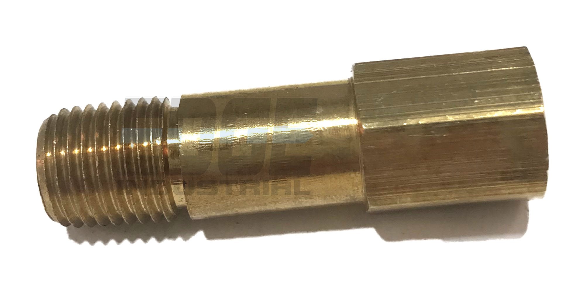 EDGE INDUSTRIAL Brass 1/4 Long Extension Adapter, 2-1/16 Long, D.O.T. Approved (Qty 01)