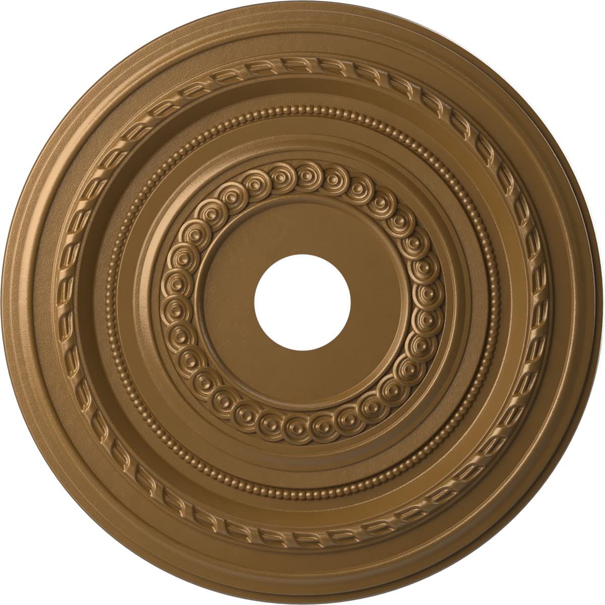 Ekena Millwork CMP22COCGH Cole Thermoformed PVC Ceiling Medallion (Fits Canopies up to 6), 22OD x 3 1/2ID x 1P, Metallic Gold Ru