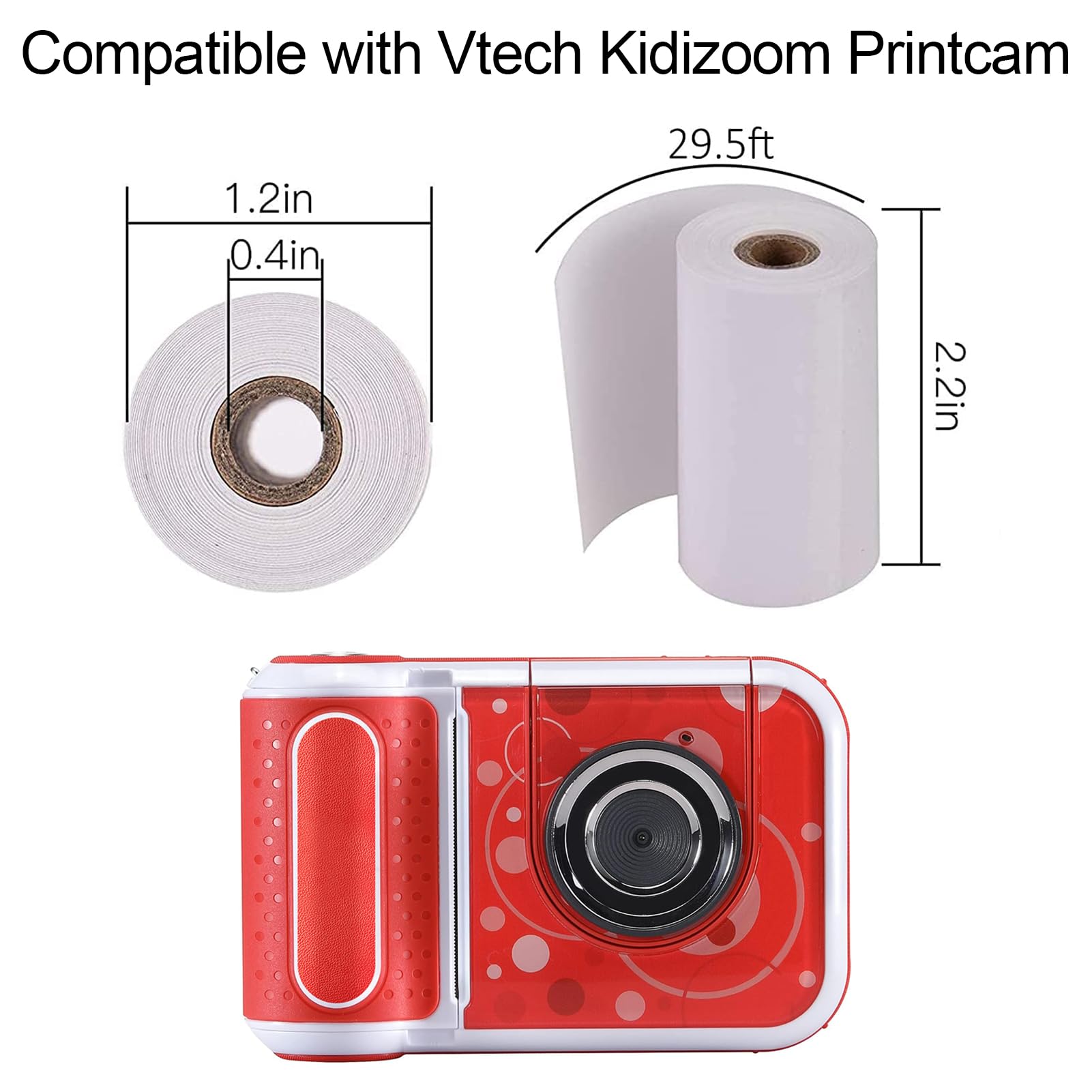 9 Rolls Kids Instant Camera Refill Print Paper  Photo Printer Thermal Paper Rolls, Compatible With Vtech Kidizoom Printcam, Inst