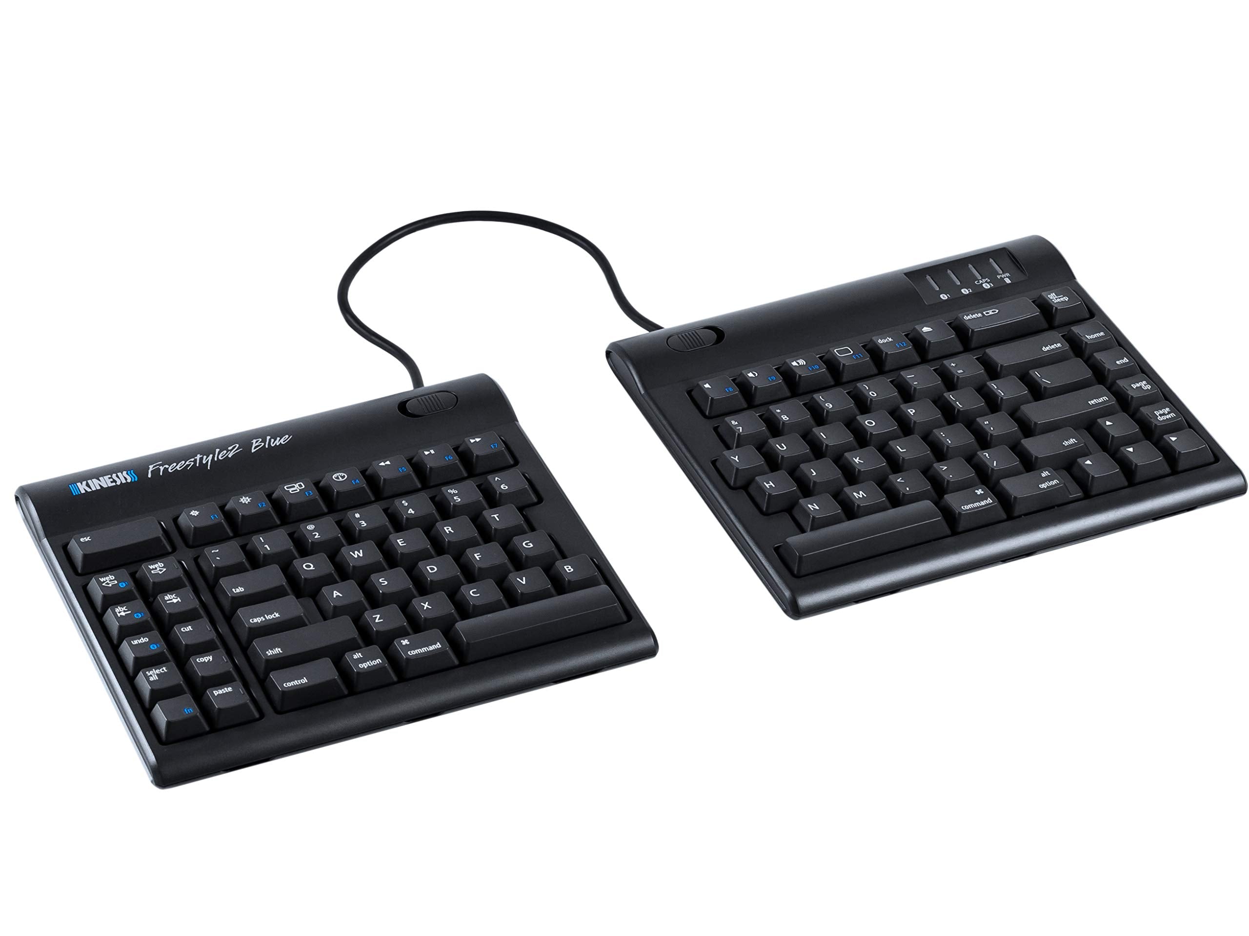 KINESIS Freestyle2 Blue Wireless Ergonomic Keyboard for Mac (9 Standard Separation), Dark Gray