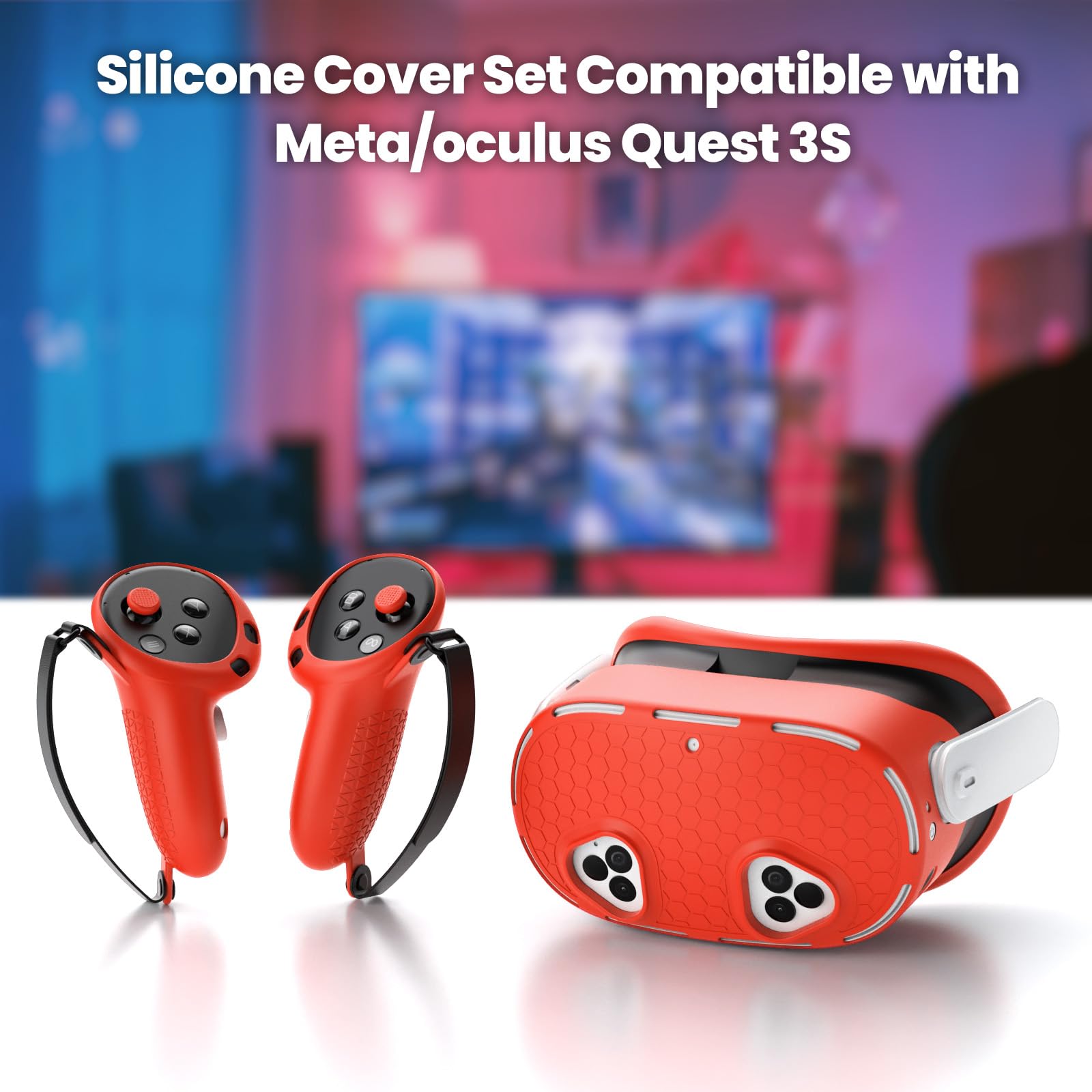 Silicone Cover Set for Meta/Oculus Quest 3S Accessories - Thumbnail 4