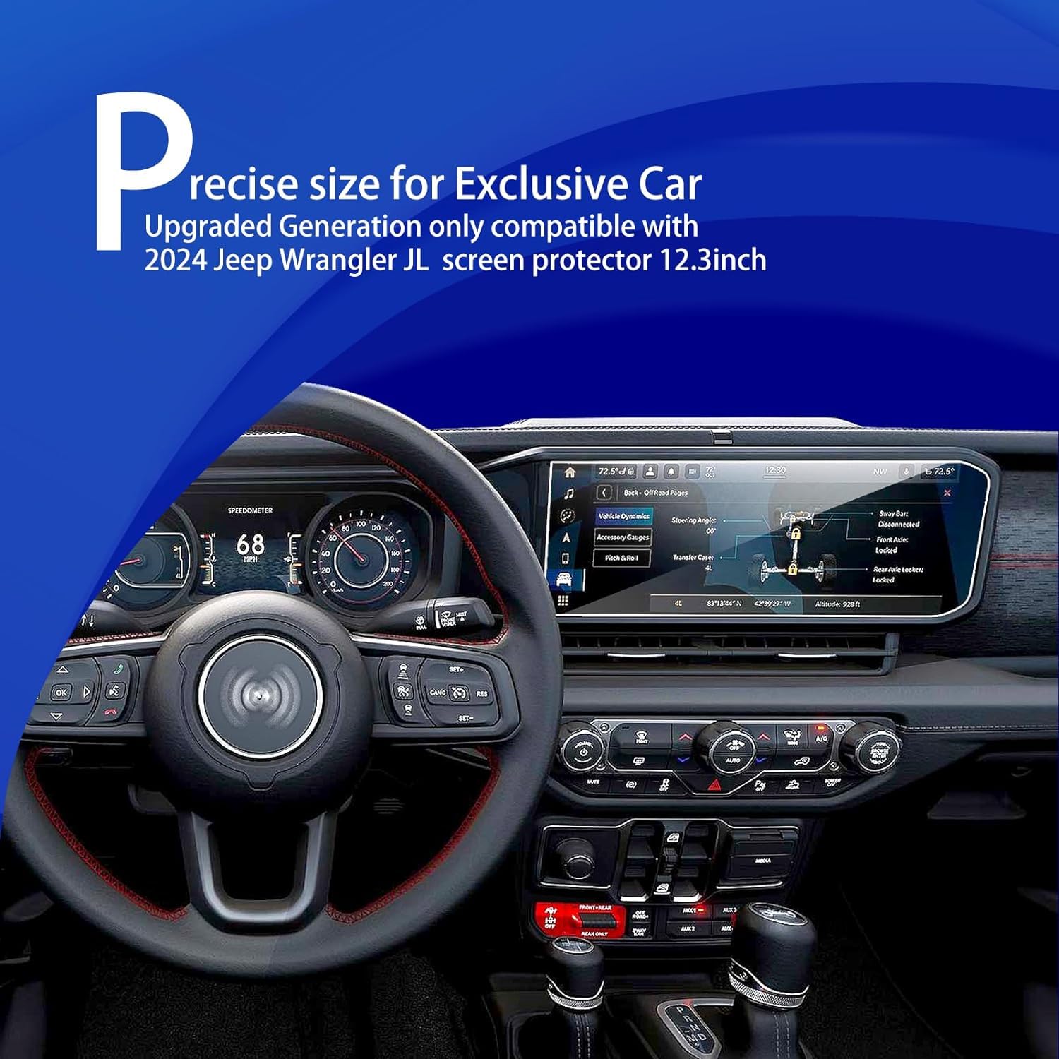 Xxciwp 2Pack 2024 Jeep Wrangler Screen Protector For 2024 Jeep Wrangler Jl Gladiator 4Xe Sport Rubicon Sahara Willys Sport S 12.