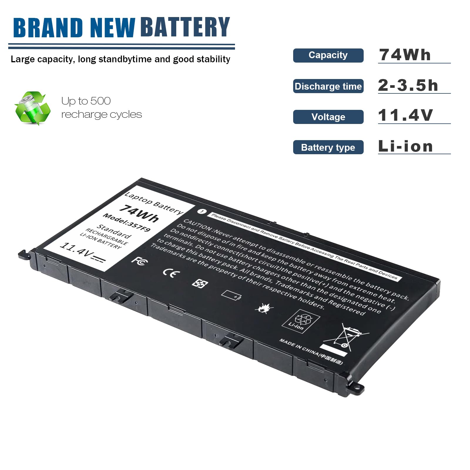 Fancy Buying 74Wh 357F9 Laptop Battery for Dell 15 7000 7559 7567 7566 7557 5577 P57F P65F