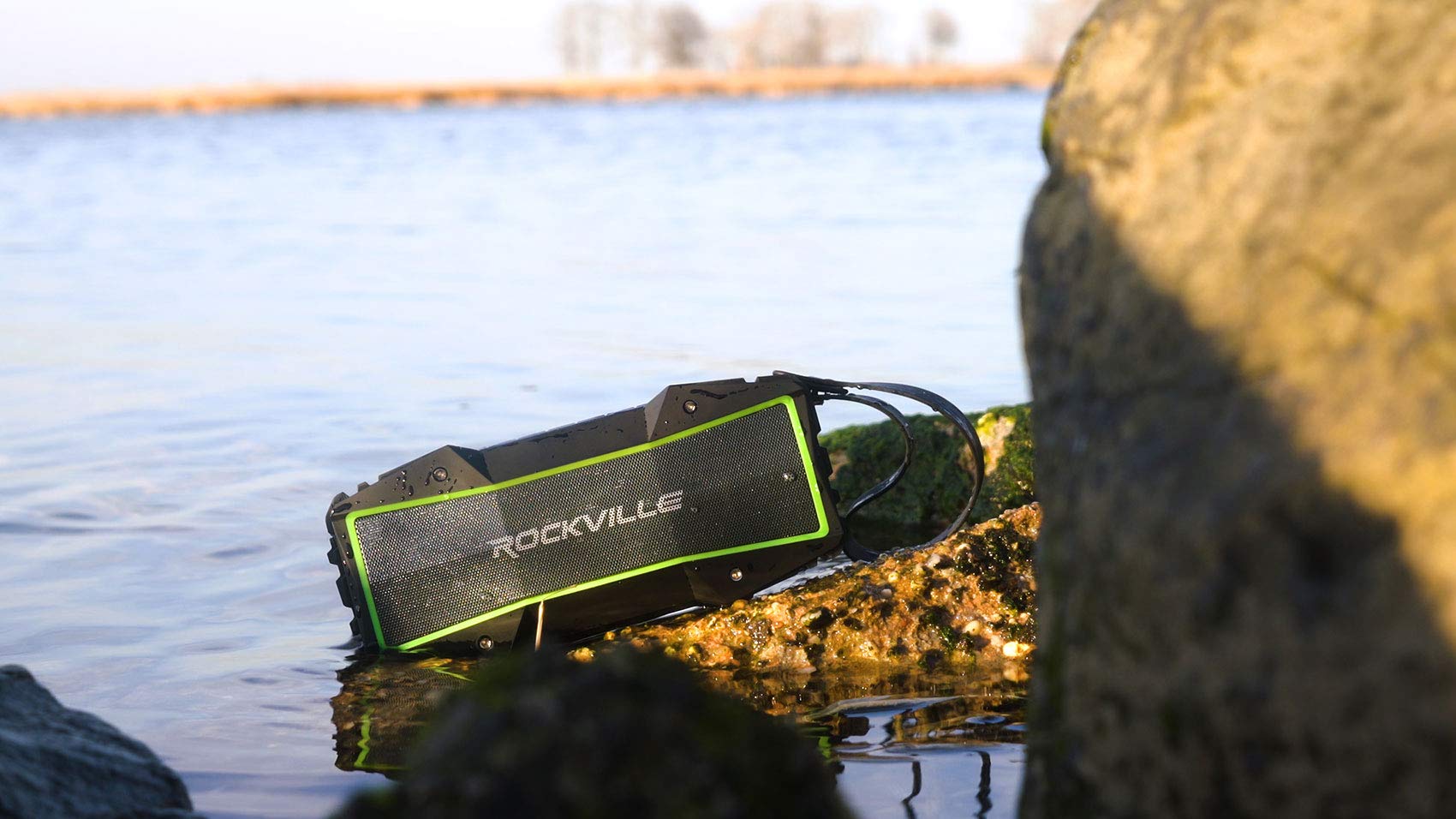Rockville Rock Everywhere Portable Bluetooth Speaker/Waterproof/Wireless Link,Black