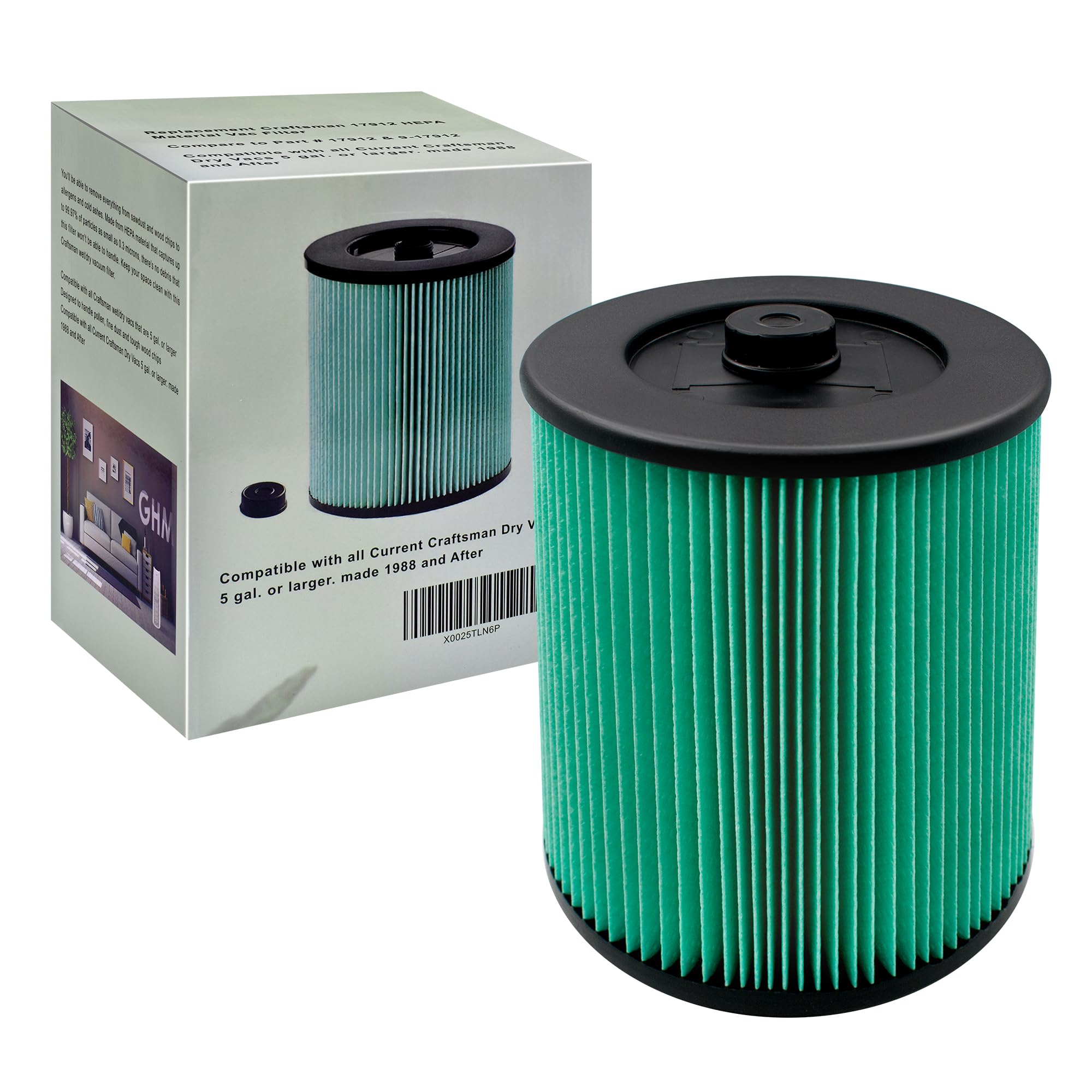 17912 & 9 17912 Hepa Vacuum Filter Compatible With Filter No.9 17912 Fits 5, 6,8,9,12,14,16 And 32 Gal Vacs Or Larger Made After