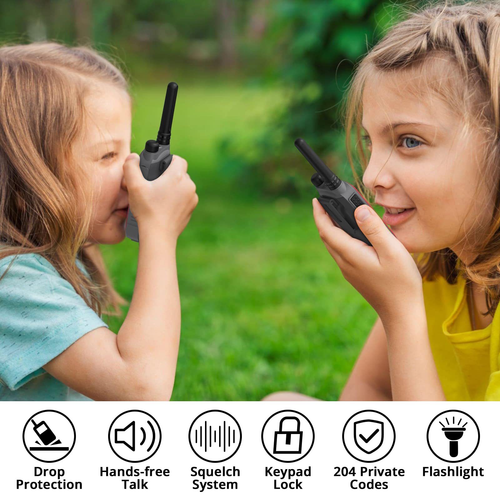 Radioddity Fs T3 Walkie Talkies For Adults Kids Long Range 4 Pack Rechargeable Walky Talky Frs Two Way Radio, 22 Channels Usb Ch