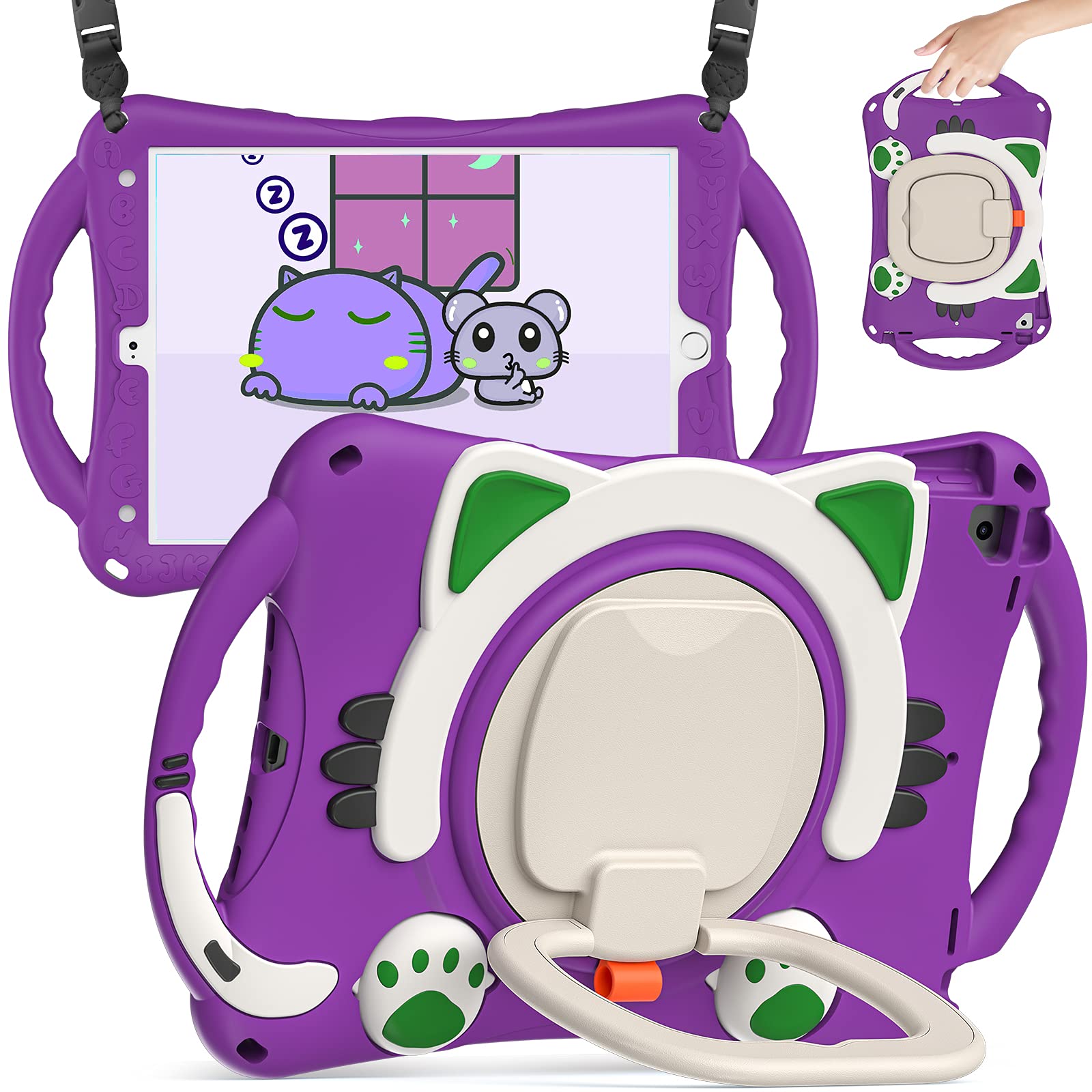 Batyue Rugged Case For Ipad 10.2 Inch 8Th/7Th Generation (2020/2019)/Ipad Air 10.5 2019 / Ipad Pro 10.5 2017 With Rotating Stand