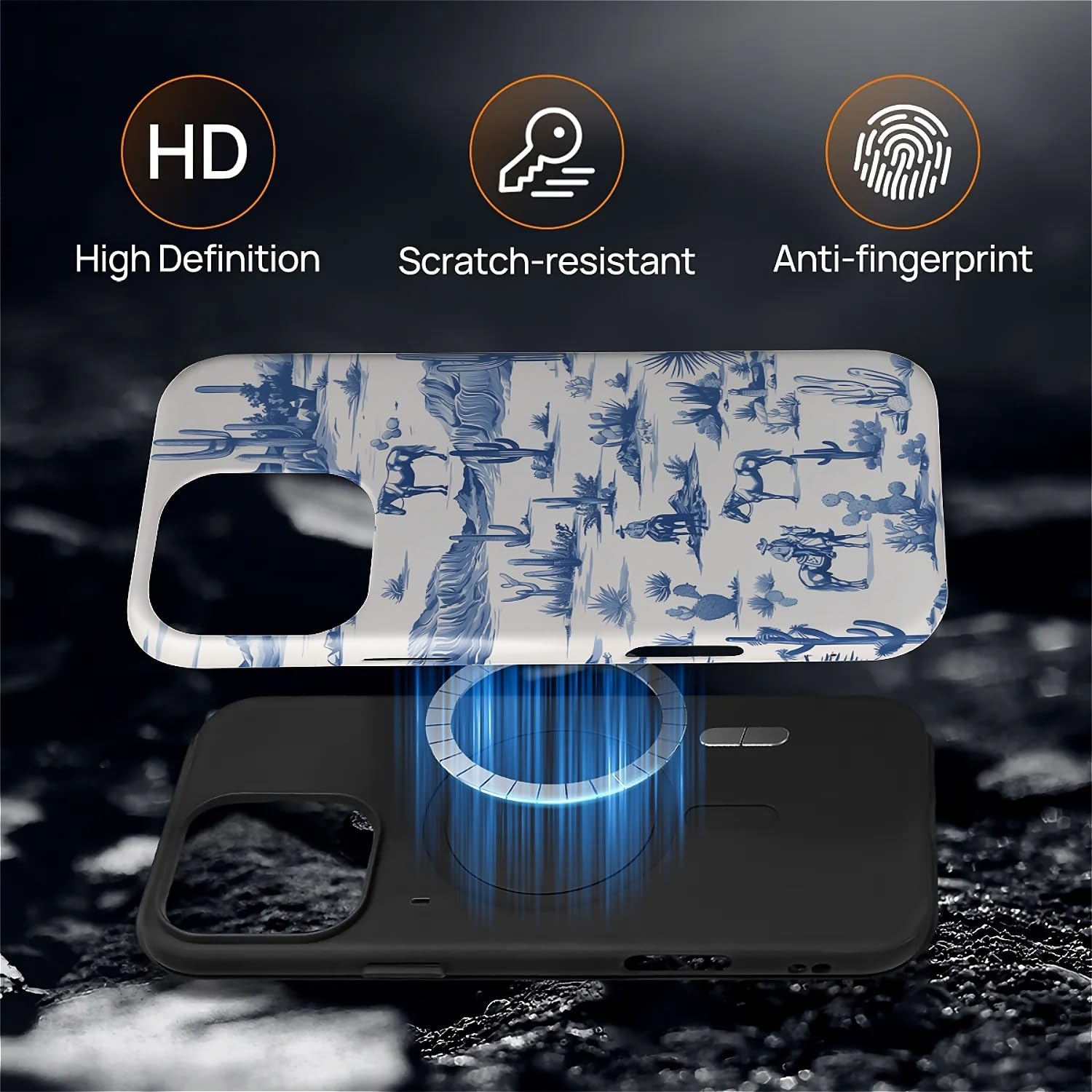 Fkbrcl4U For Iphone 16 Pro Max Case, Hybrid 2-Layer Silicone Protective Glossy Case For Magsafe For Iphone 16 Pro Max Western Co