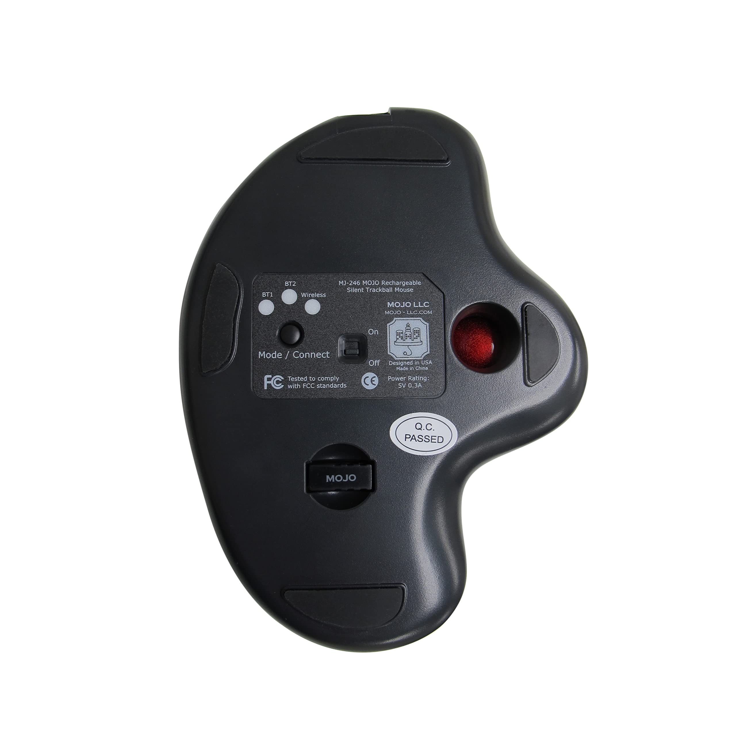Mojo Multi Mode Rechargeable Silent Trackball Mouse (Bluetooth + Wireless)