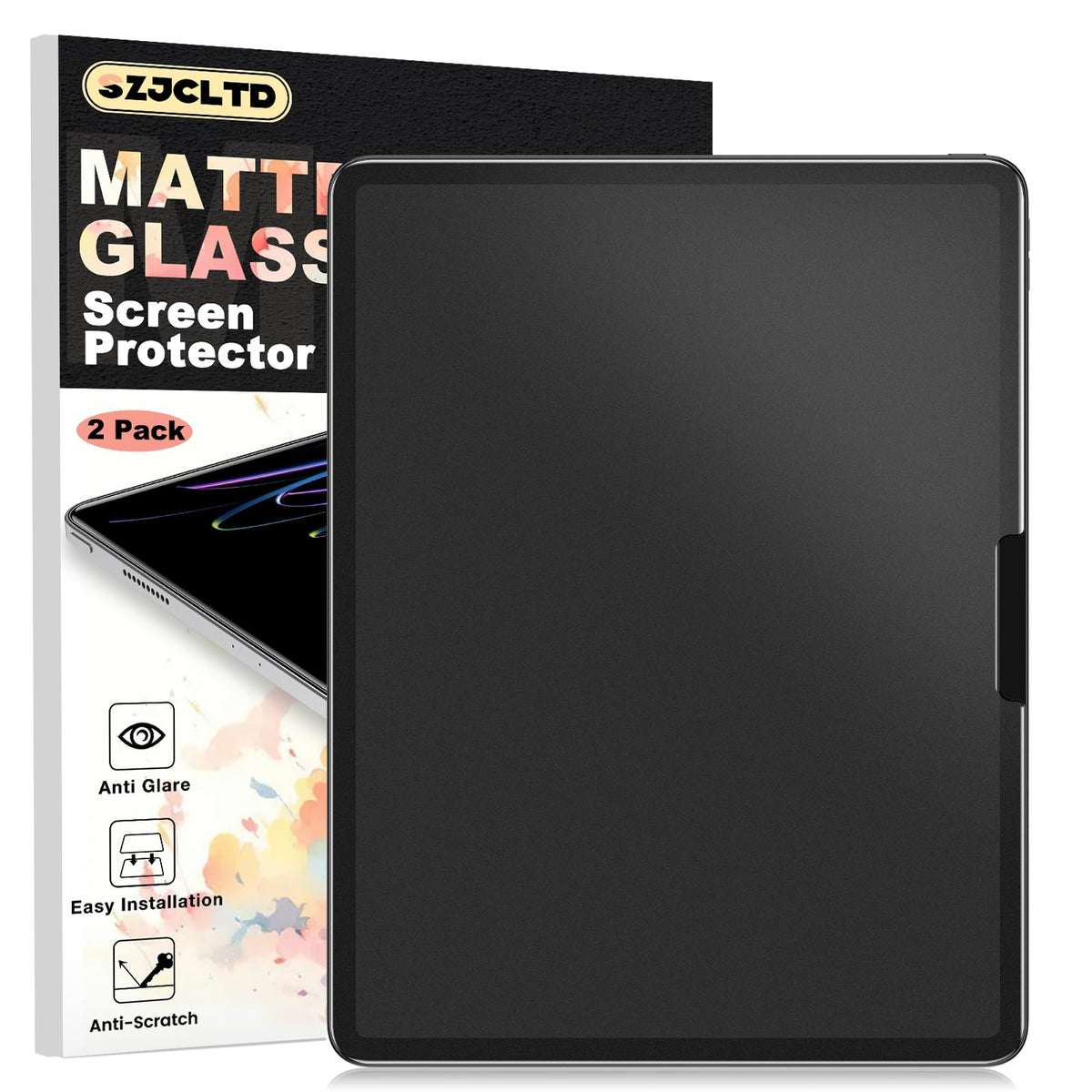 Szjcltd 2 Pack Matte Glass Screen Protector For Ipad Pro 13 Inch 2024 (Not Privacy), Anti Glare/Anti Fingerprint/9H Tempered Gla