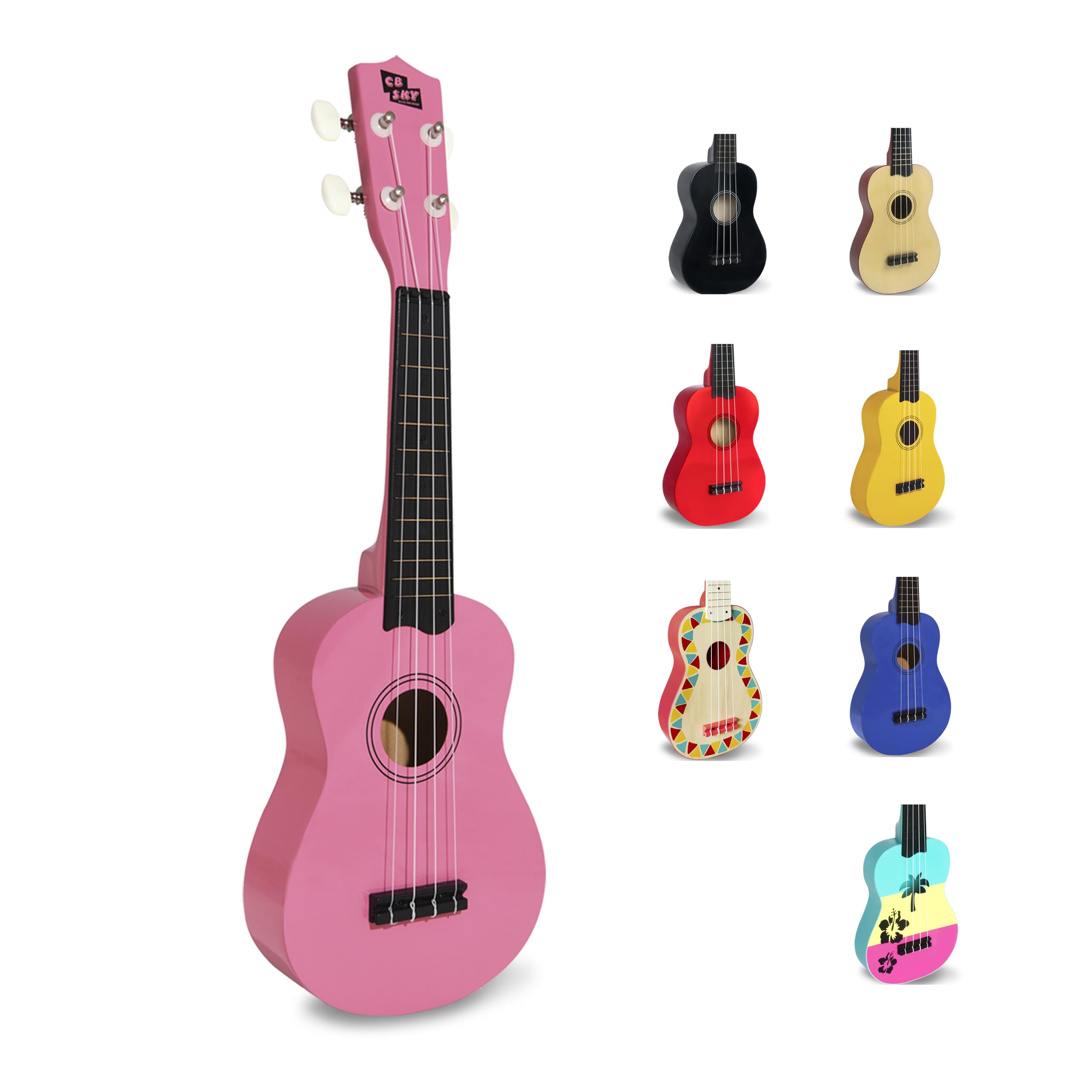Cb Sky Soprano Ukulele 21''/53Cm Beginners, Students Kids Guitar (Pink)