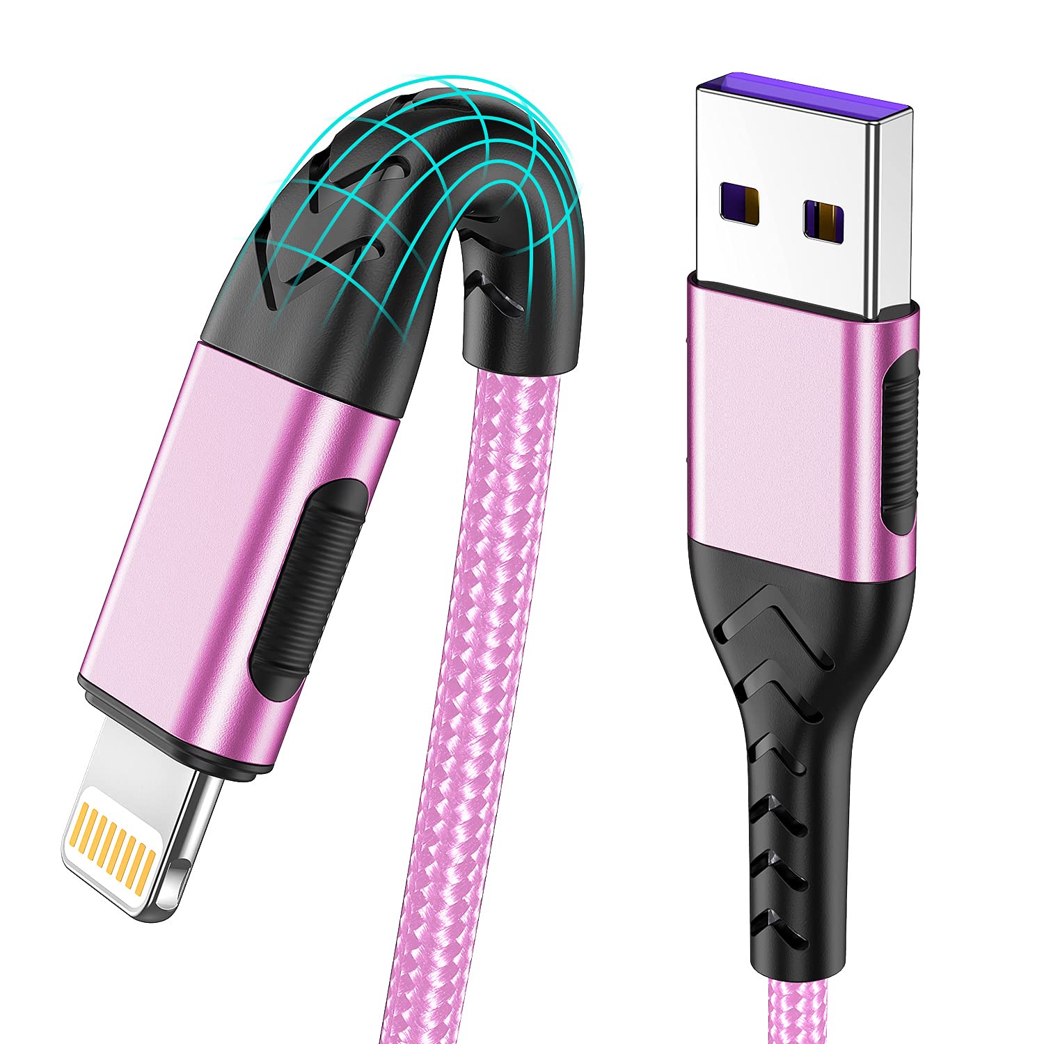 Iphone Charger, [Apple Mfi Certified] 3Pack 10Ft Usb A Cable For Long Charger Cable, Fast Iphone Charging Cord Compatible With With Iphone Xs Max/Xs/Xr/X/8/7/6S/6/Plus/Se/Ipad(Rose Gold)