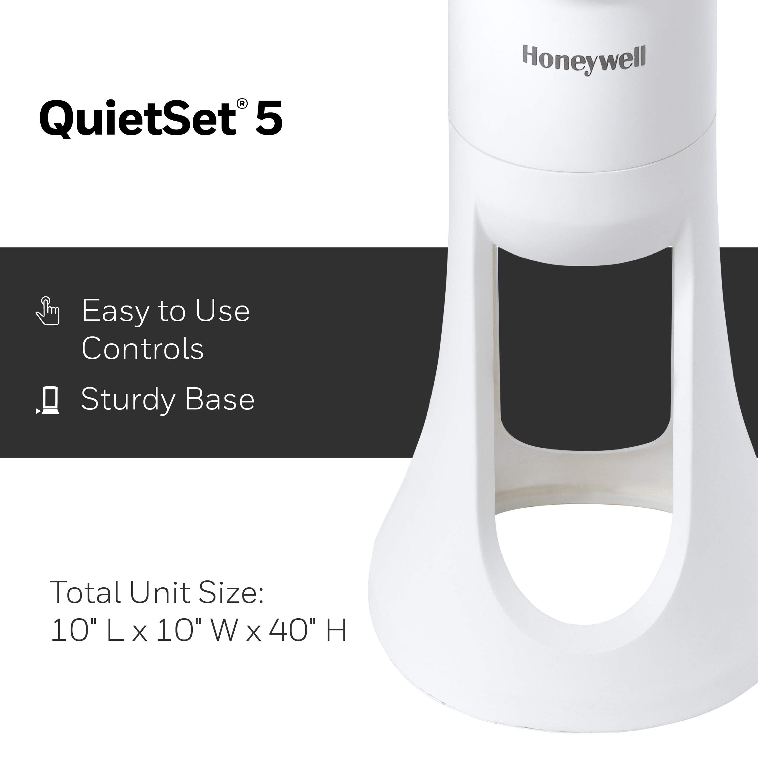 Honeywell Hyf260 Quiet Set Whole Room Tower Fan, White