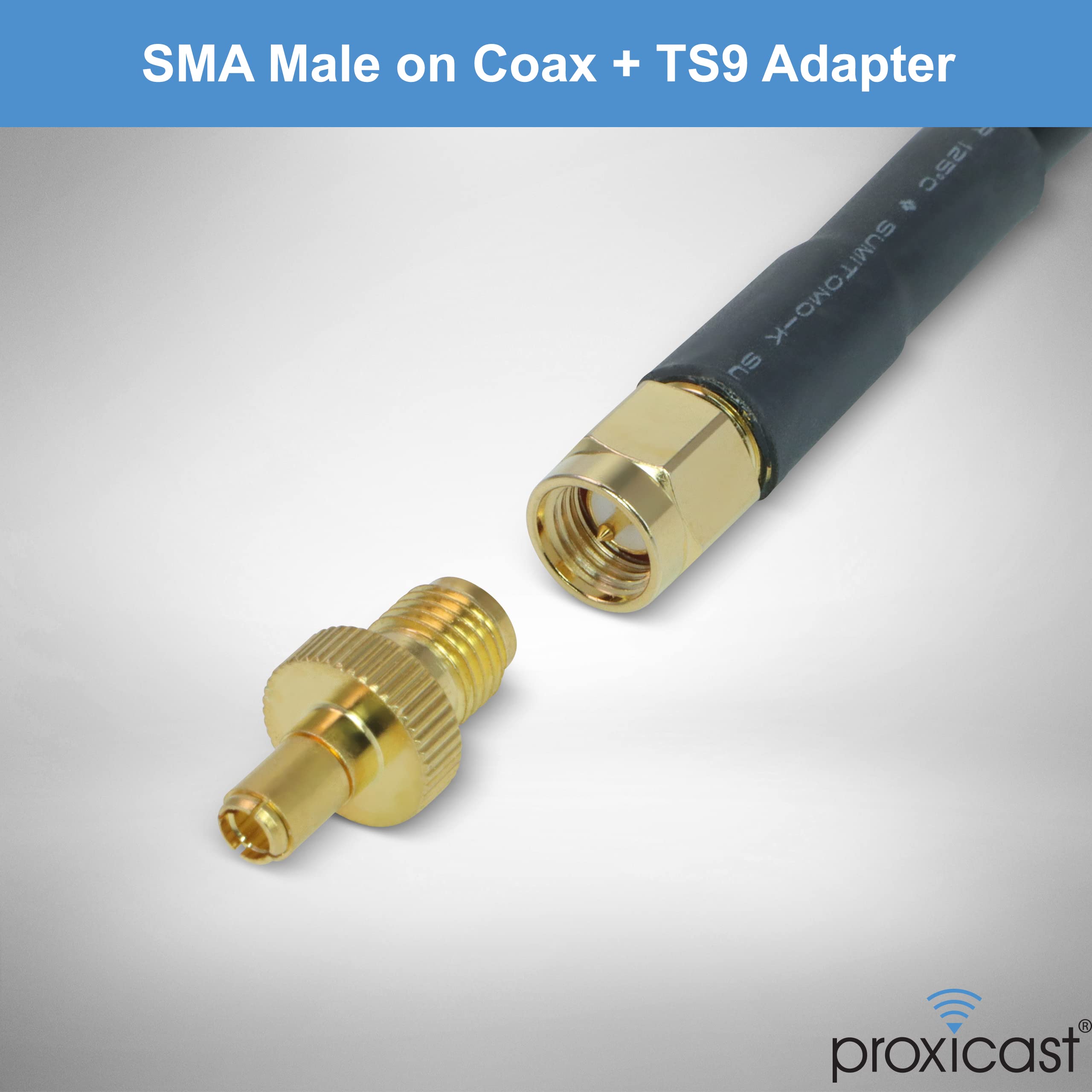 Proxicast Pro Grade 3.5 Inch Magnetic Antenna Base (Sma Jack/Sma Plug + Ts9 Adapter)   6.5 Foot Coax Lead   For 4G/5G Cellular, Ham, Ads B, Gps Antennas (Ant 120 Mb5)