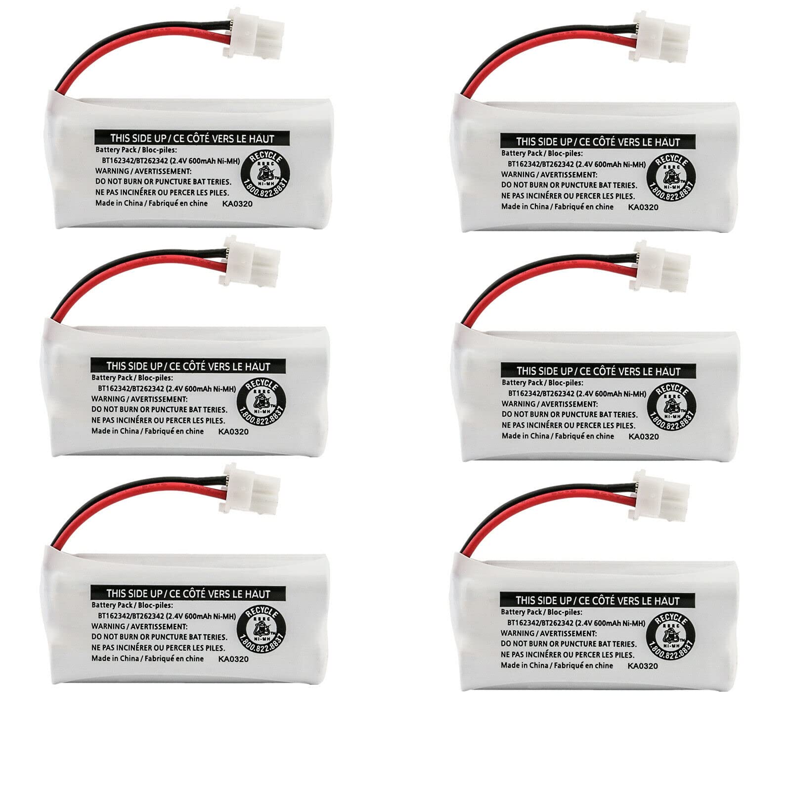 Kastar 6 Pack Battery Replacement For Vtech Cs6729 5 Cs6829 Cs6829 2 Cs6829 3 Cs6859 Cs6859 2 Cs80100 Cs81100 Cs82100 Cs82300 Cs